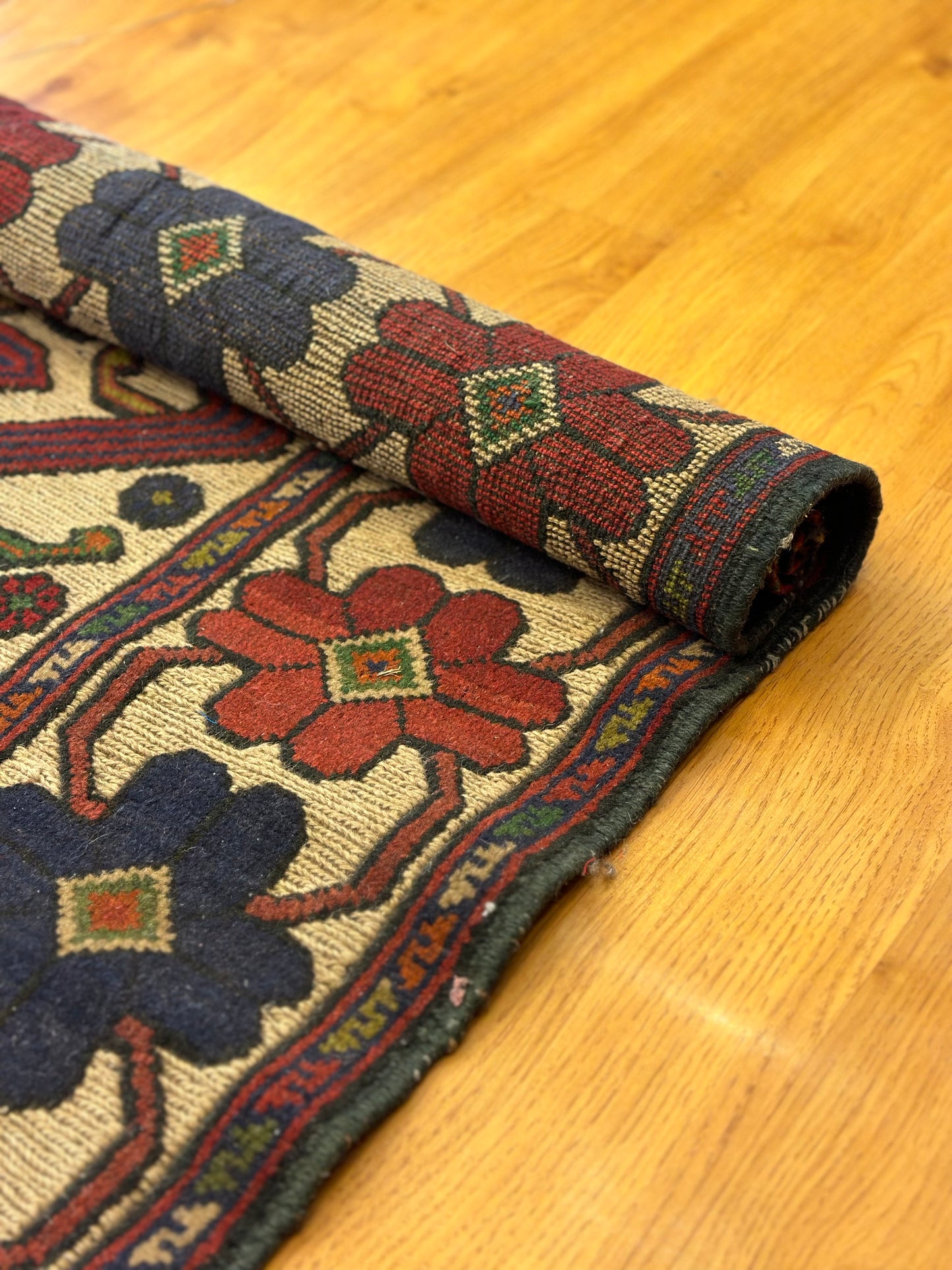 6x4 FT Flowers Of Afghan Wool Rug ArtAsiaHandicrafts