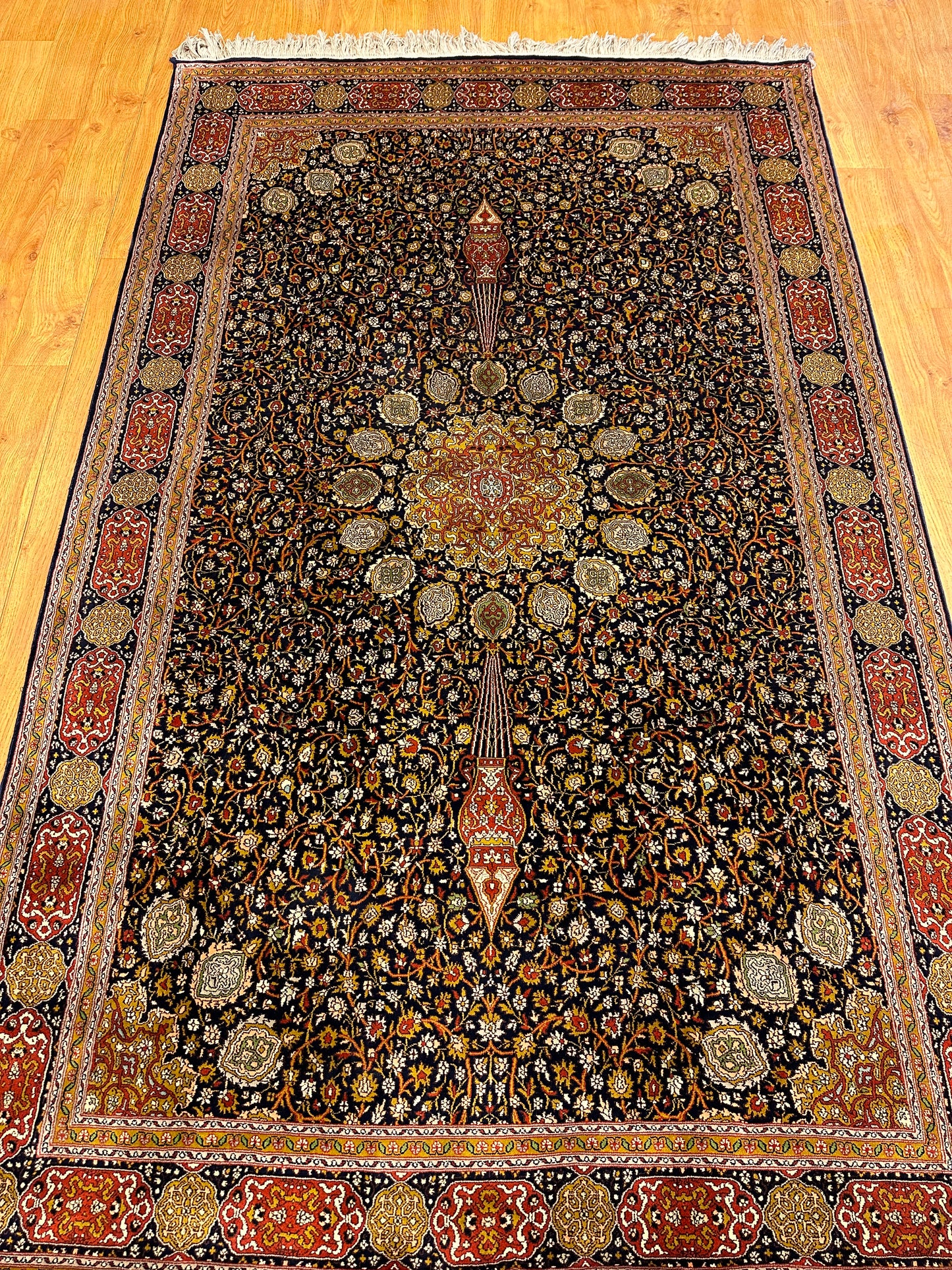 6x4 Ft Ardabil Silk Carpet ArtAsiaHandicrafts
