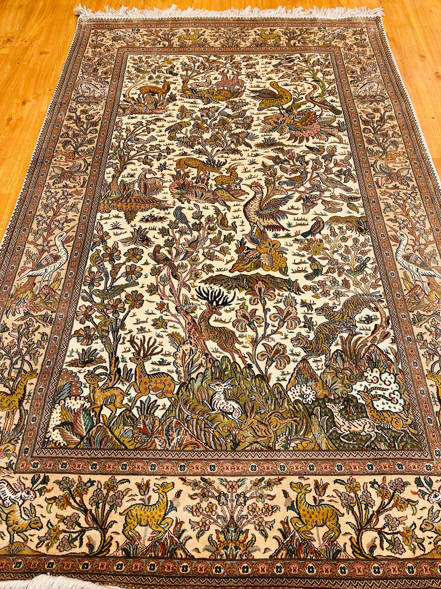 6x4 Ft Tree Of Life Silk Carpet ArtAsiaHandicrafts