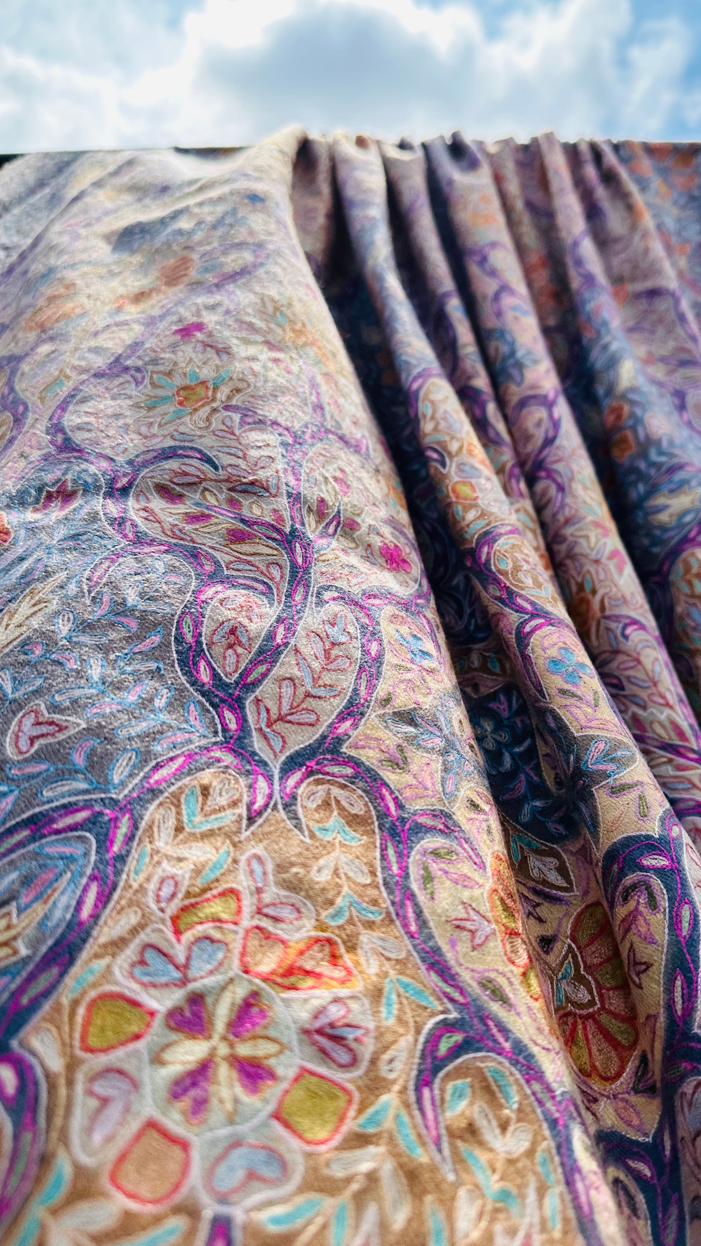 Colourful Kalamkari Pashmina Shawl ArtAsiaHandicrafts