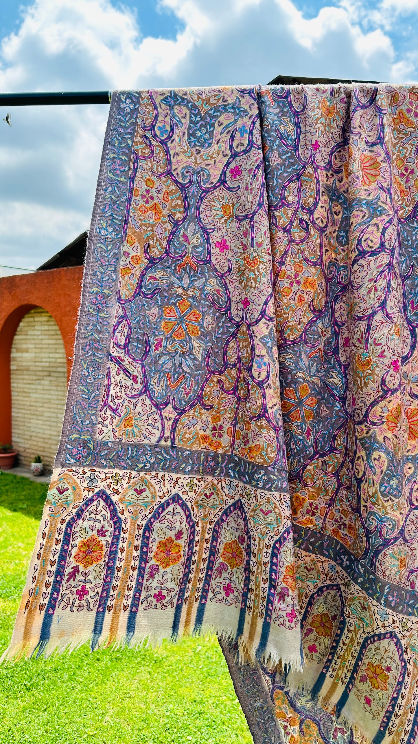 Colourful Kalamkari Pashmina Shawl ArtAsiaHandicrafts
