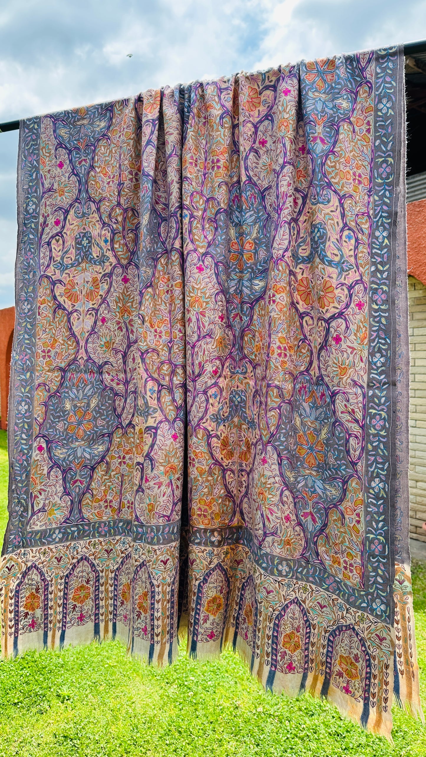 Colourful Kalamkari Pashmina Shawl ArtAsiaHandicrafts