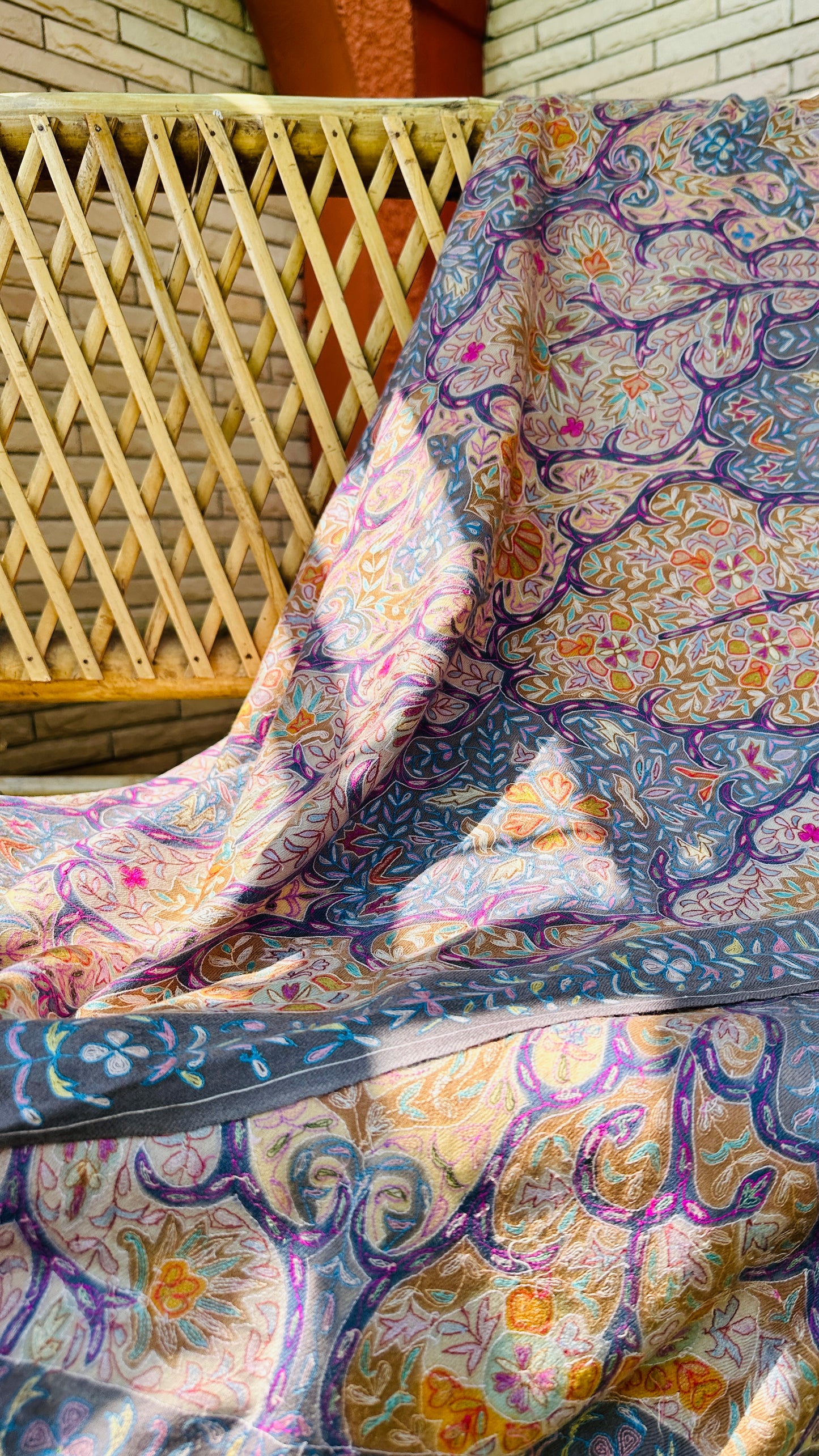 Colourful Kalamkari Pashmina Shawl ArtAsiaHandicrafts