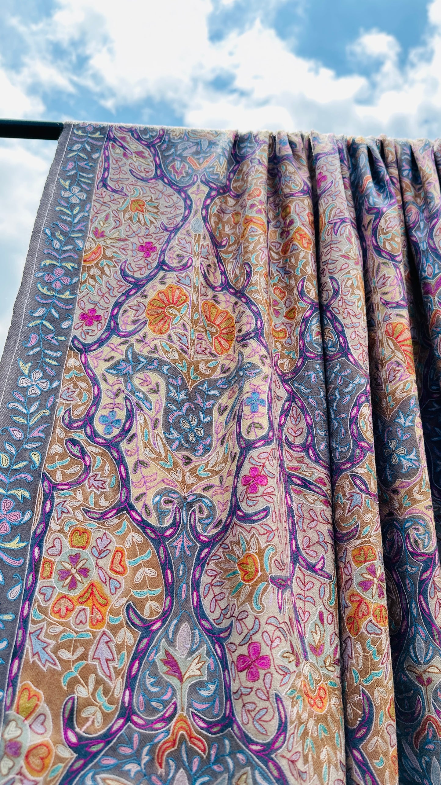 Colourful Kalamkari Pashmina Shawl ArtAsiaHandicrafts