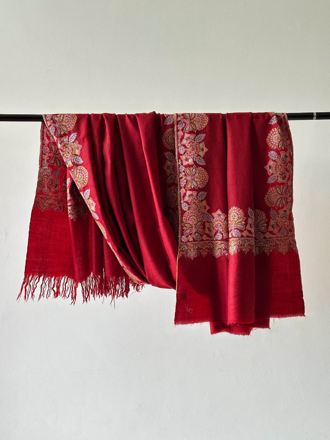 HANDMADE FASHION STYLE INDIAN RED PASHMINA