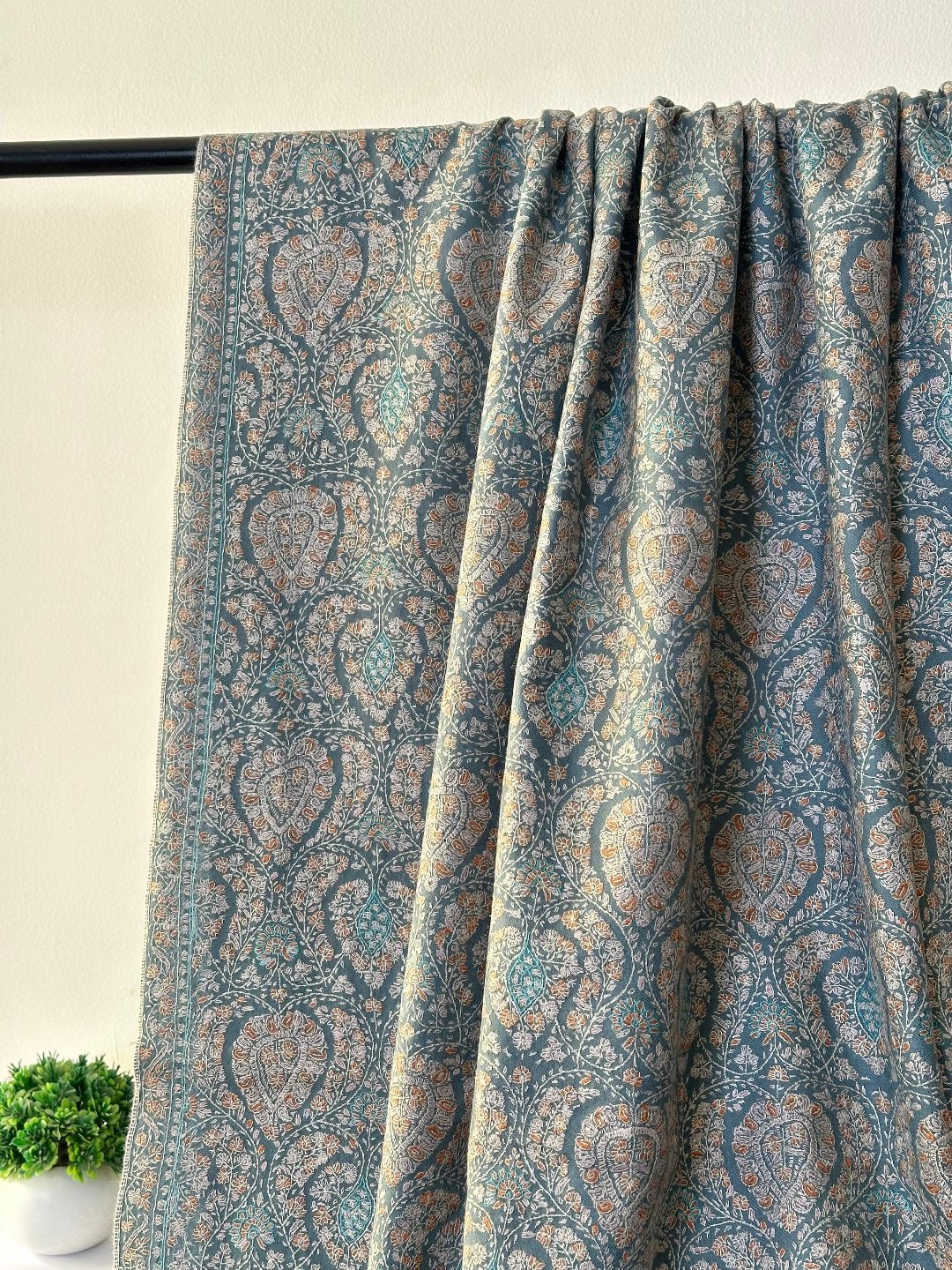 Pastel Blue Sozni Pashmina Shawl
