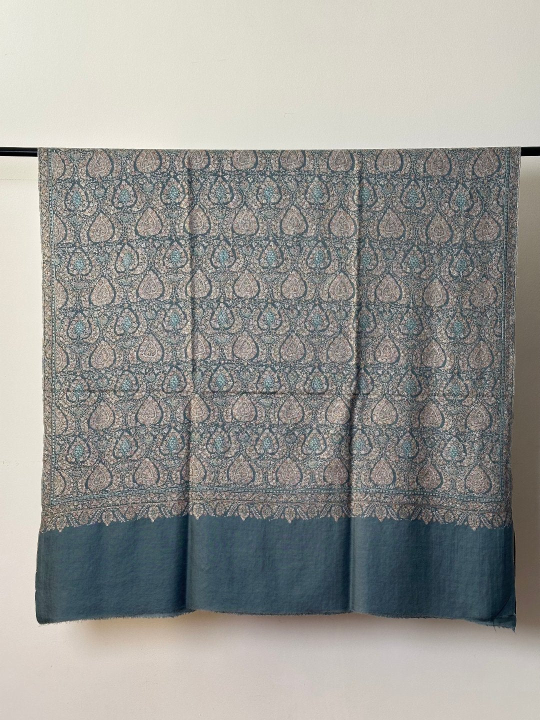 Pastel Blue Sozni Pashmina Shawl