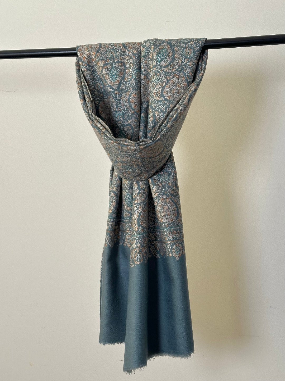 Pastel Blue Sozni Pashmina Shawl