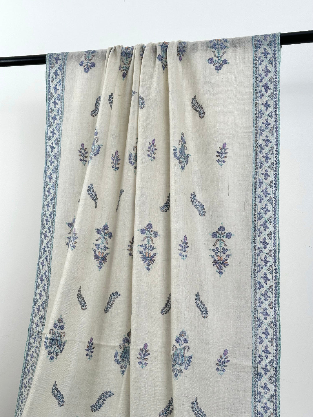 White Butah Pashmina Scarf