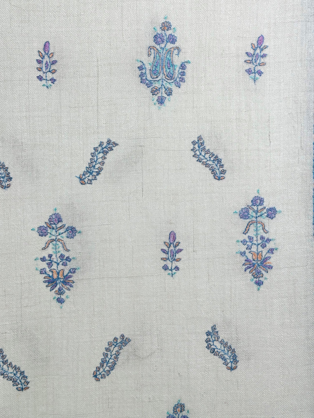 White Butah Pashmina Scarf
