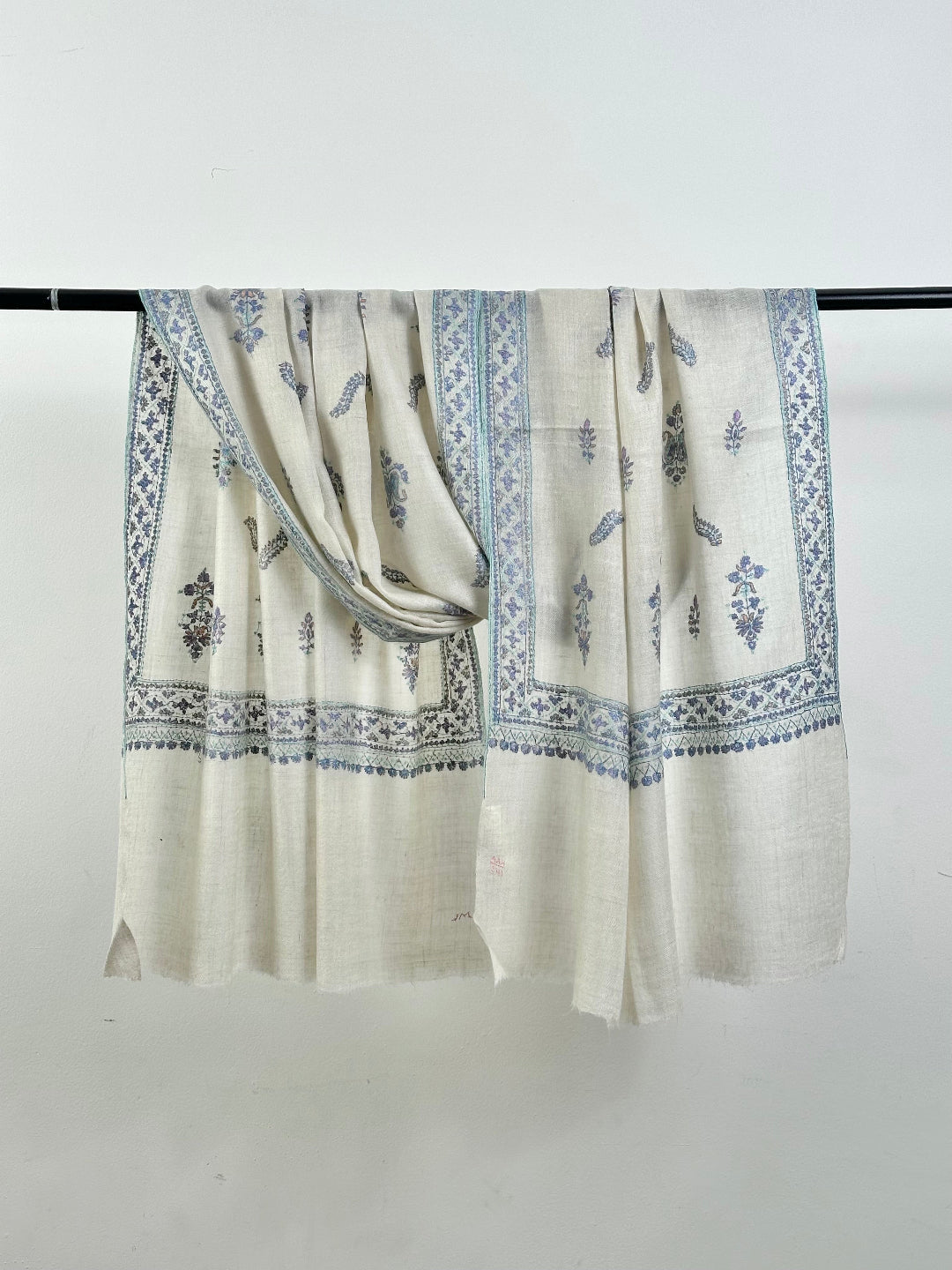 White Butah Pashmina Scarf