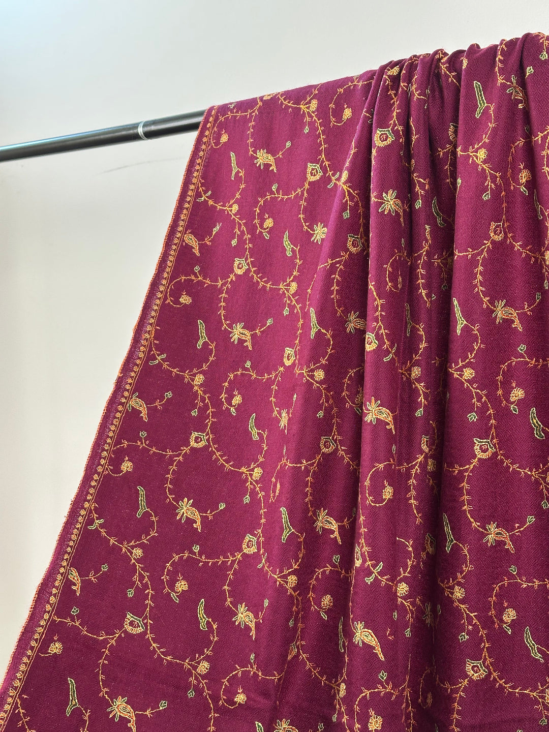 Wine Pashmina Sozni Scarf