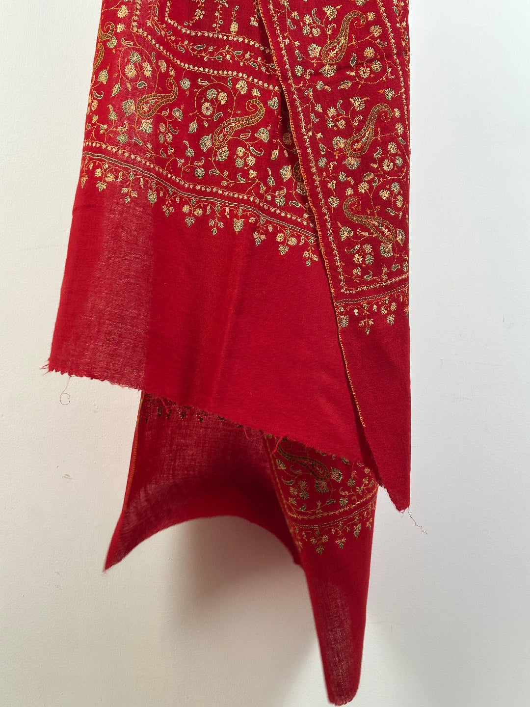 ArtAsiaHandicrafts Sozni Embroidery Scarf Indian Red Pashmina