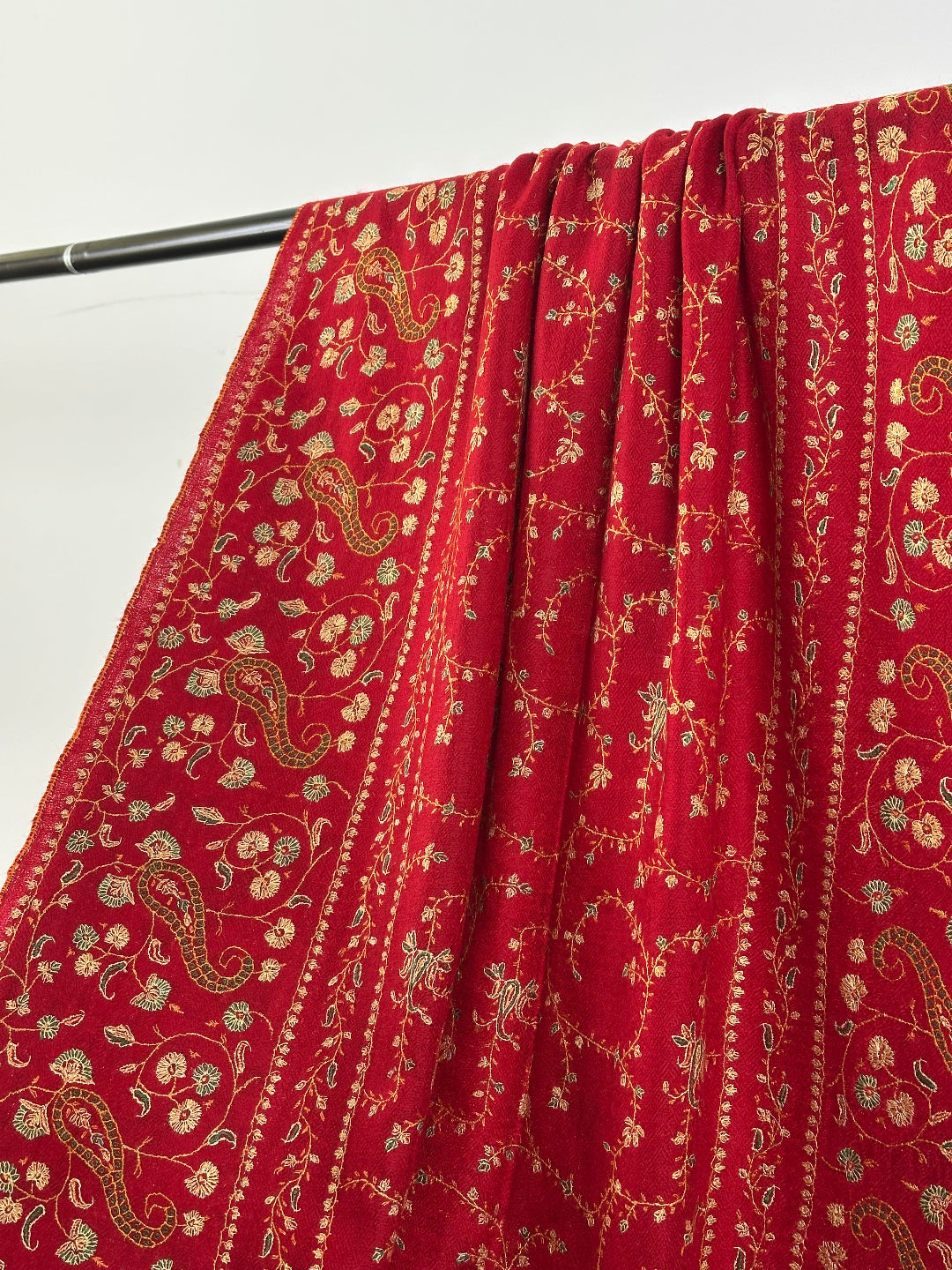 ArtAsiaHandicrafts Sozni Embroidery Scarf Indian Red Pashmina