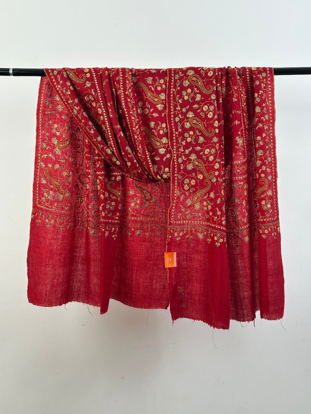 ArtAsiaHandicrafts Sozni Embroidery Scarf Indian Red Pashmina