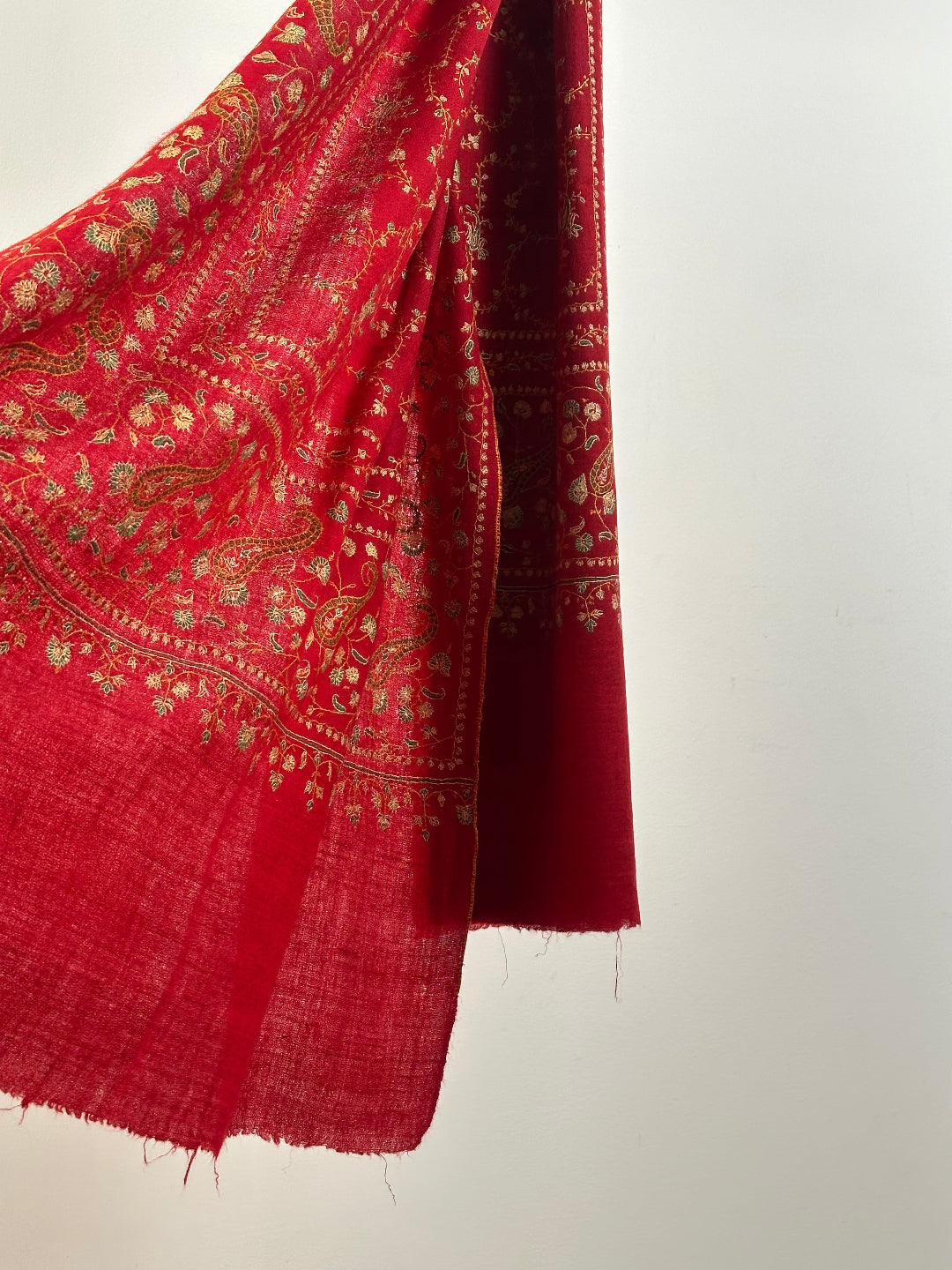 ArtAsiaHandicrafts Sozni Embroidery Scarf Indian Red Pashmina