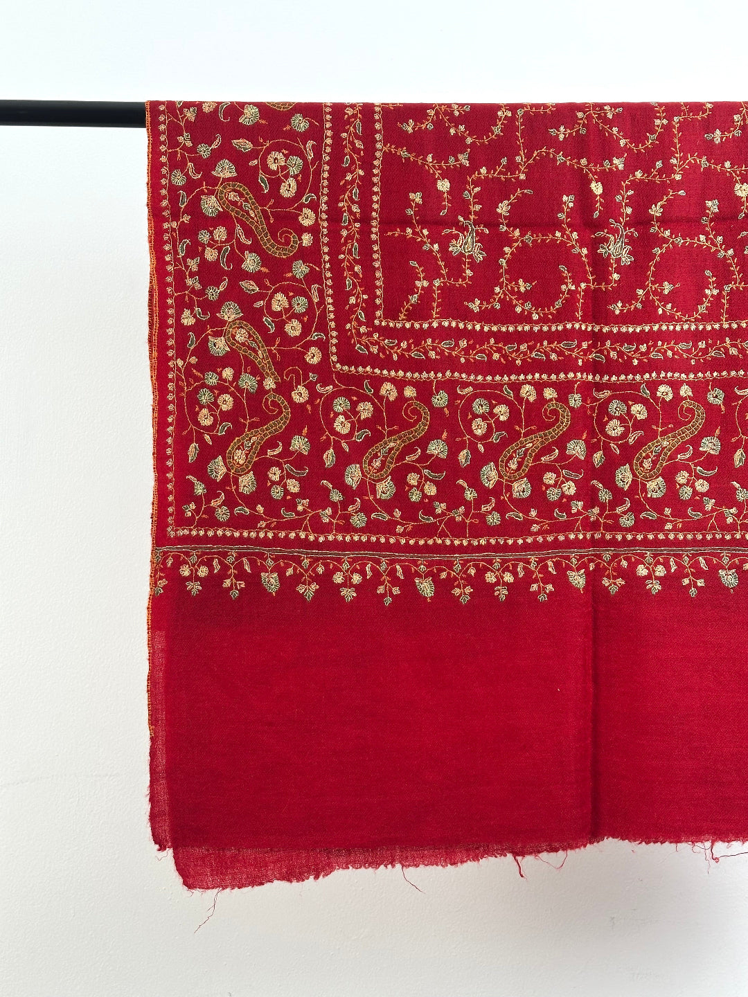 ArtAsiaHandicrafts Sozni Embroidery Scarf Indian Red Pashmina