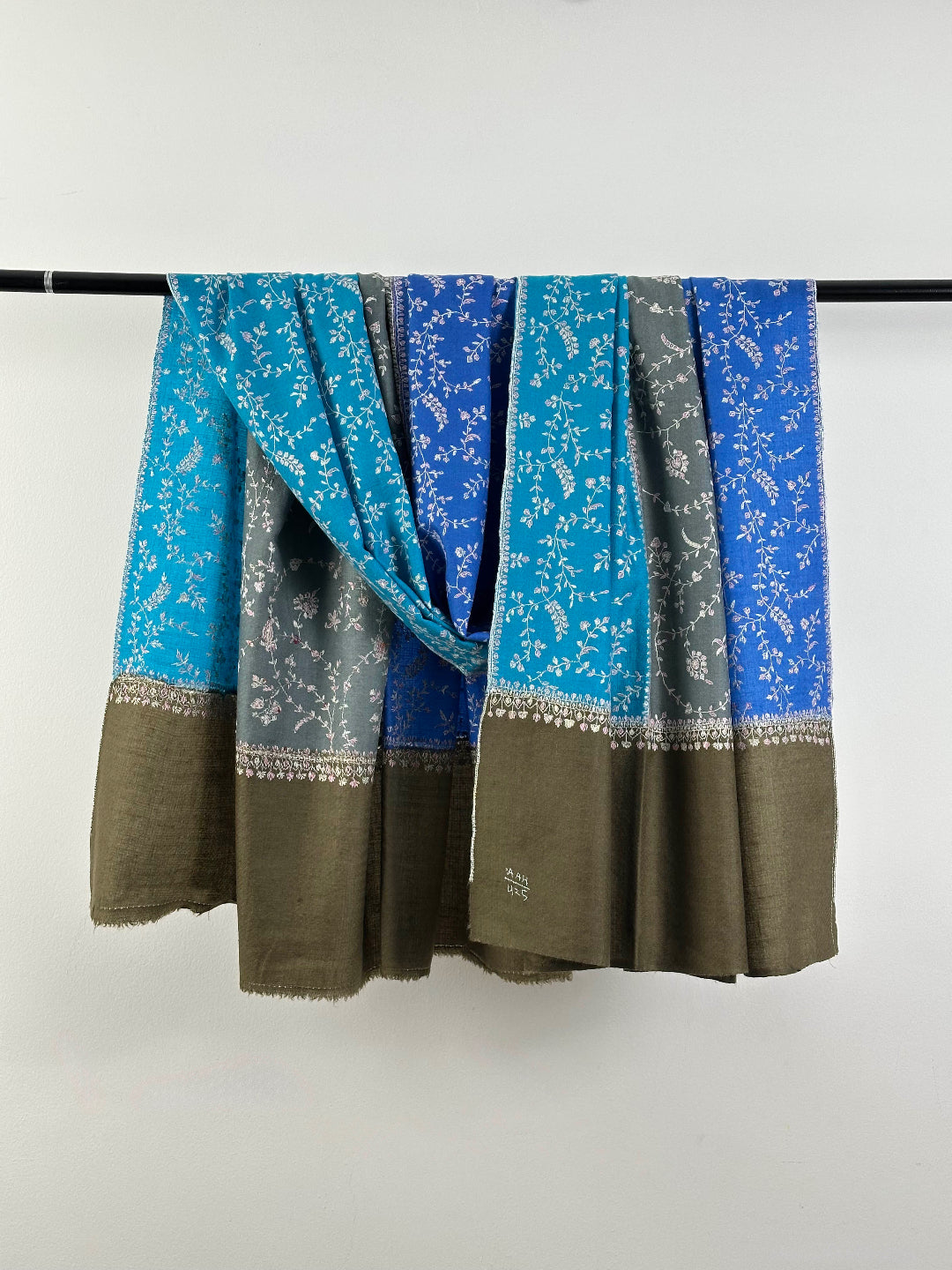 TRI COLOUR HAND EMBROIDERED WEAR SOFT PASHMINA SHAWL