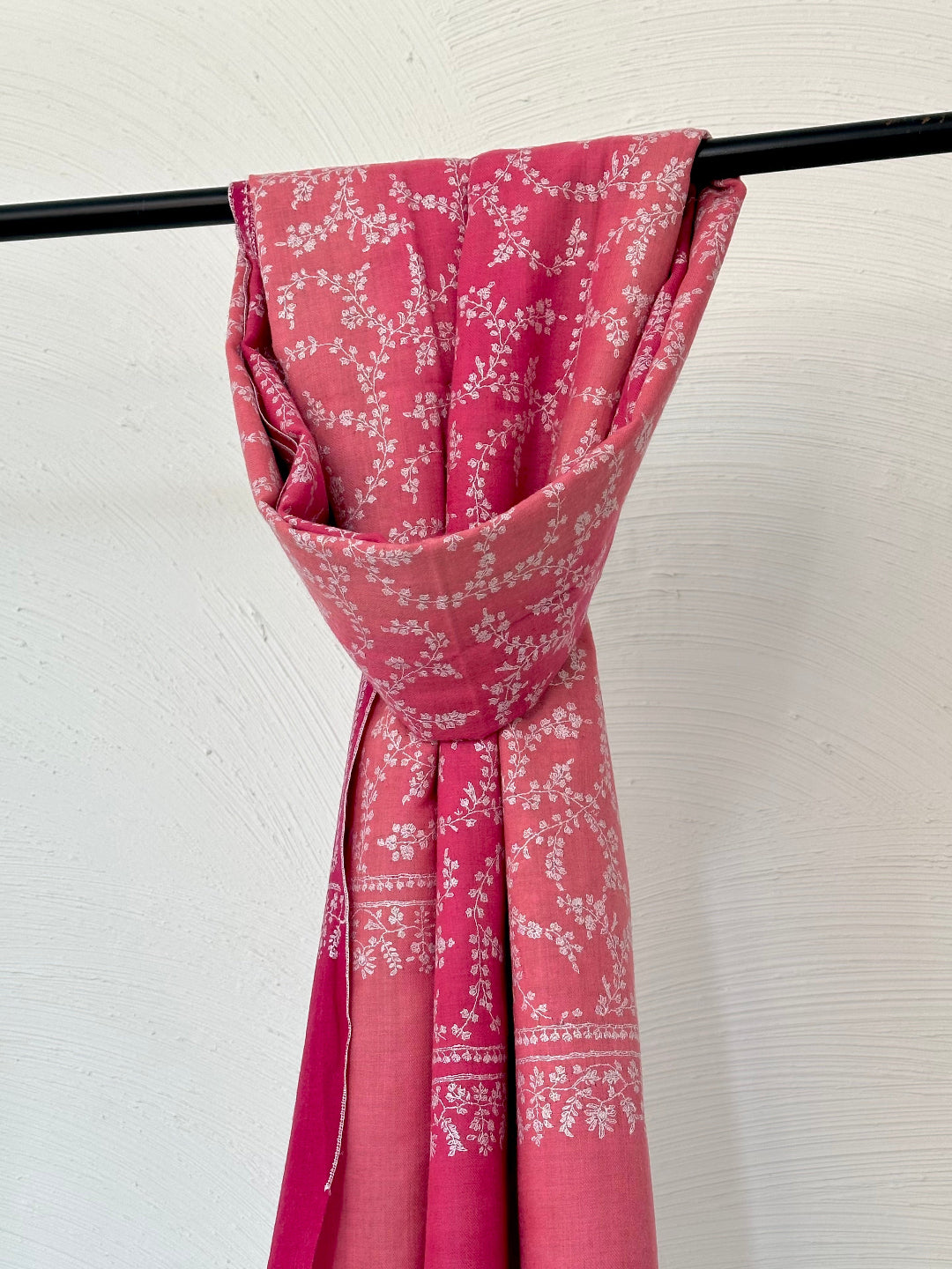 ROSE RED OMBRE DYE HANDMADE PASHMINA SHAWL