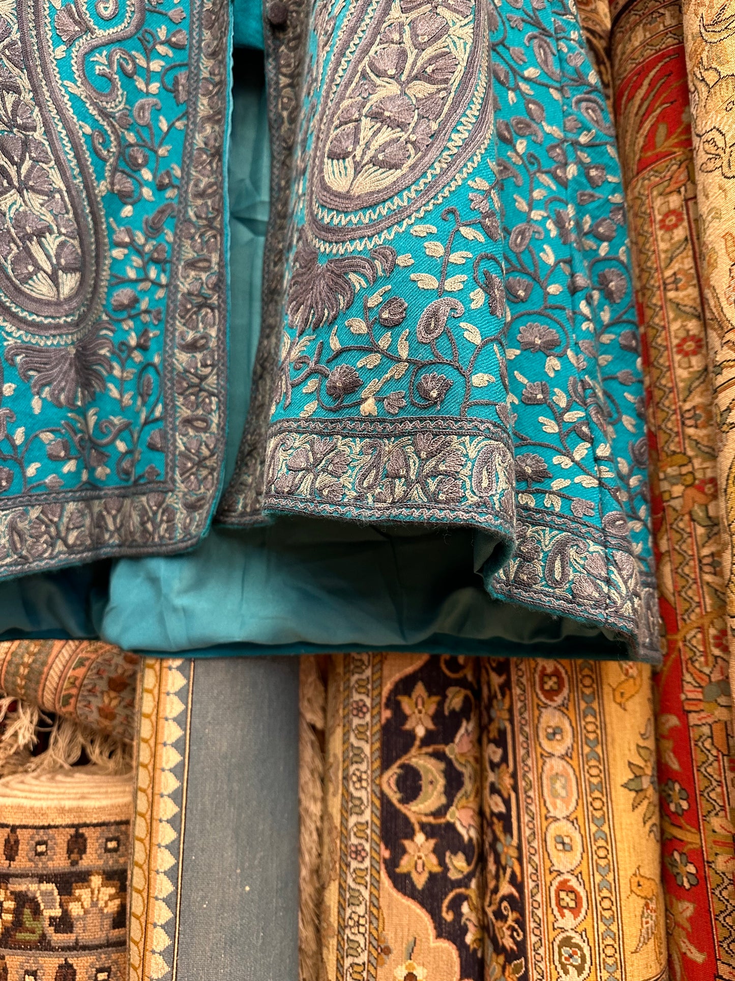 Long Turquoise Jacket ArtAsiaHandicrafts