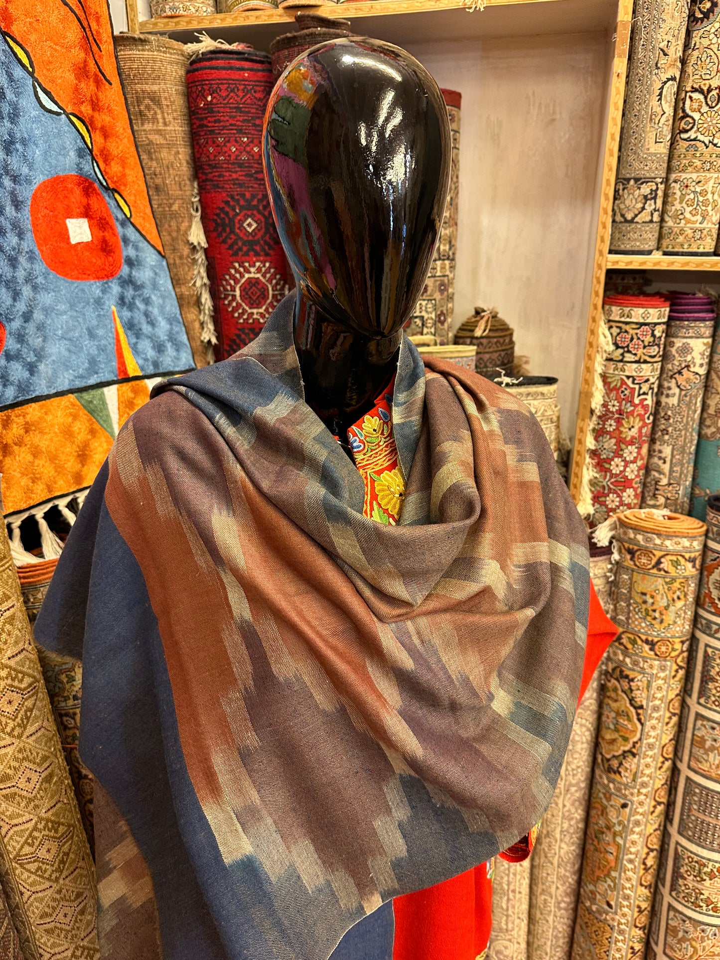 Multicolour Ikat Pashmina Scarf ArtAsiaHandicrafts