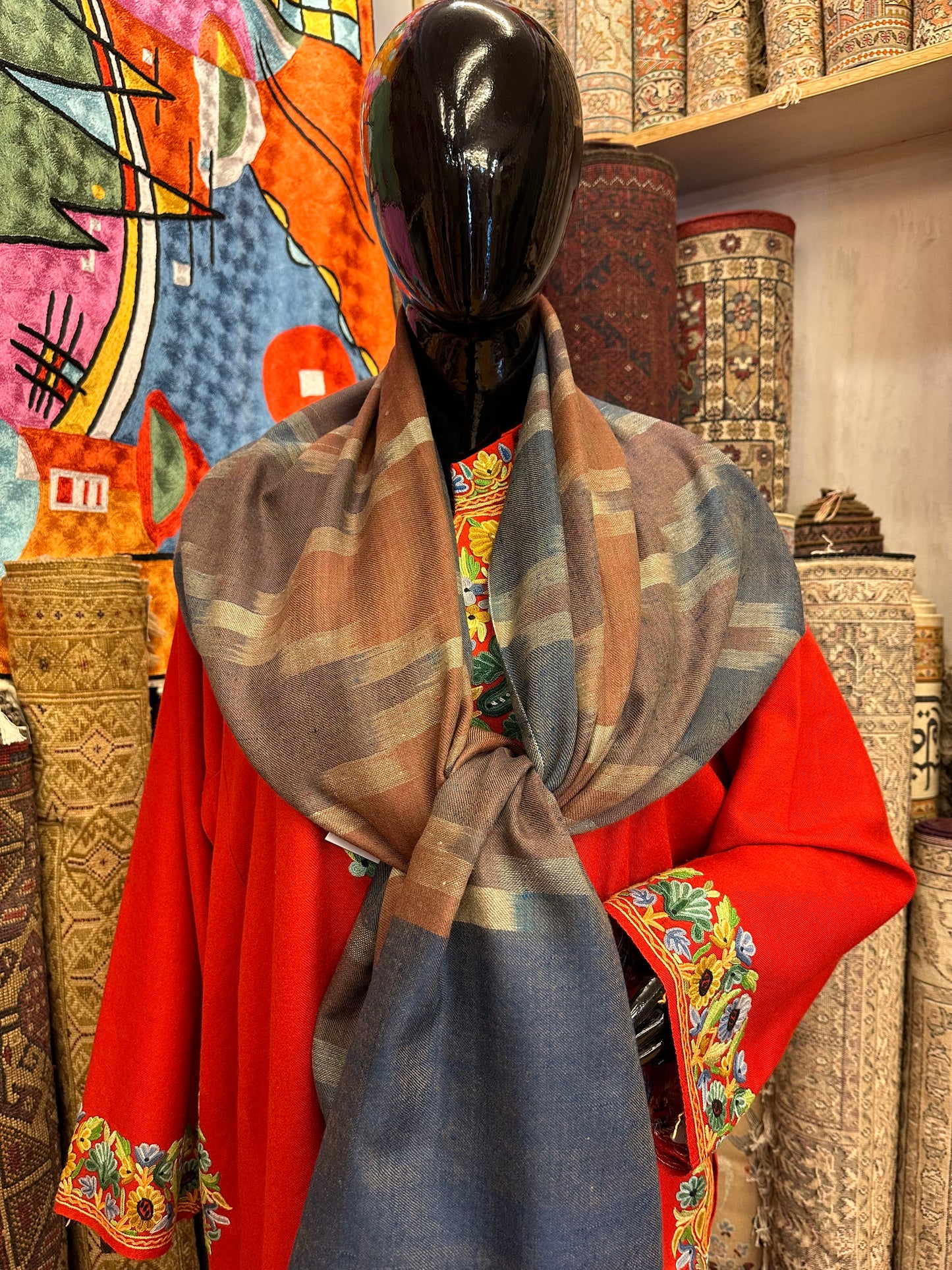 Multicolour Ikat Pashmina Scarf ArtAsiaHandicrafts