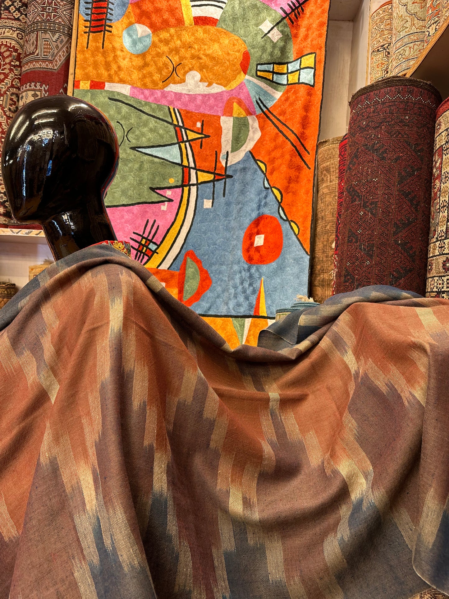 Multicolour Ikat Pashmina Scarf ArtAsiaHandicrafts