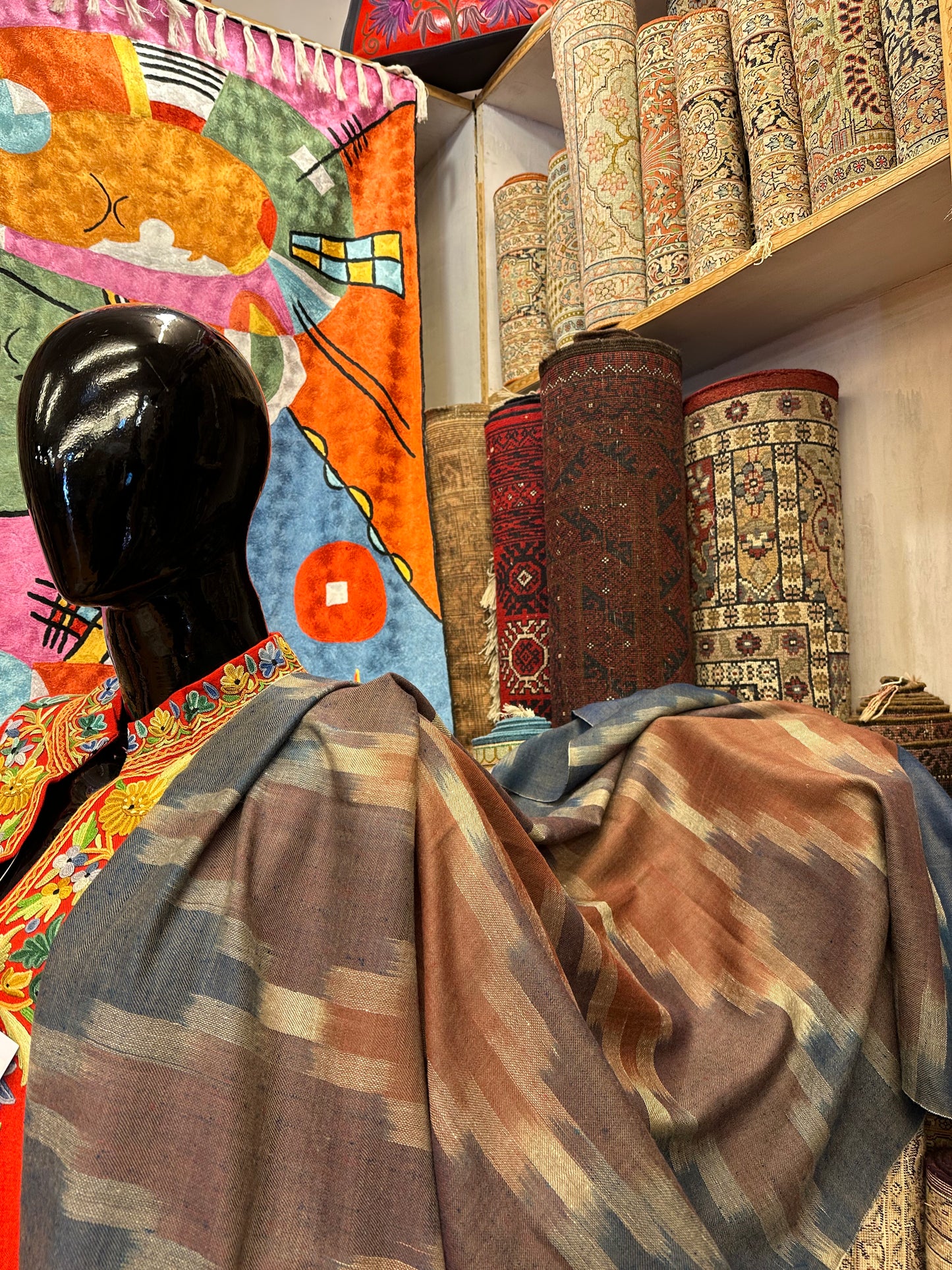 Multicolour Ikat Pashmina Scarf ArtAsiaHandicrafts