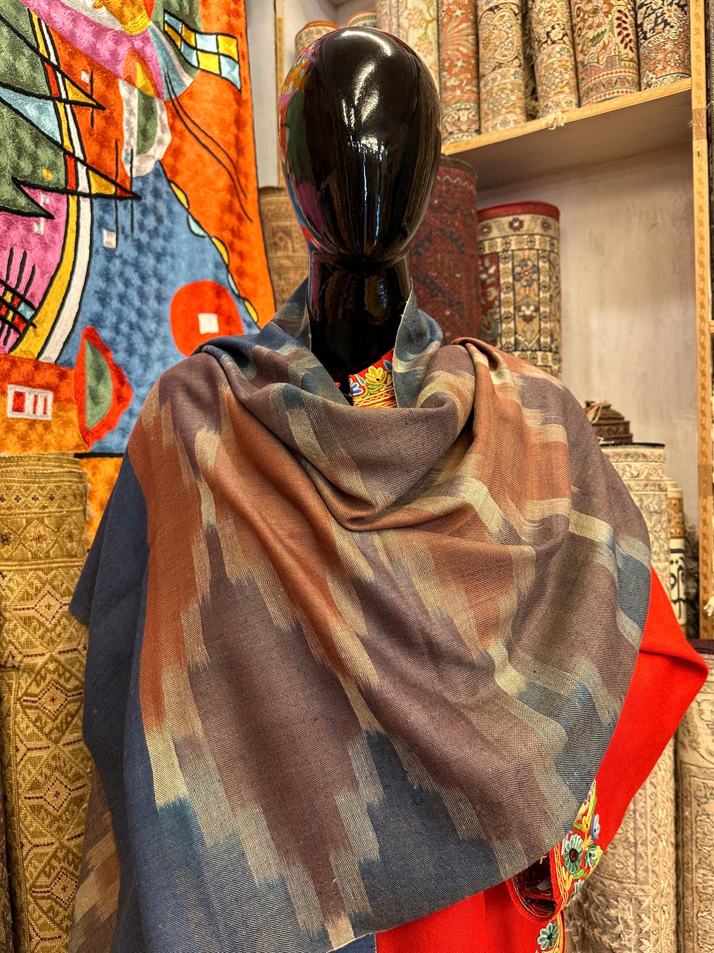 Multicolour Ikat Pashmina Scarf ArtAsiaHandicrafts