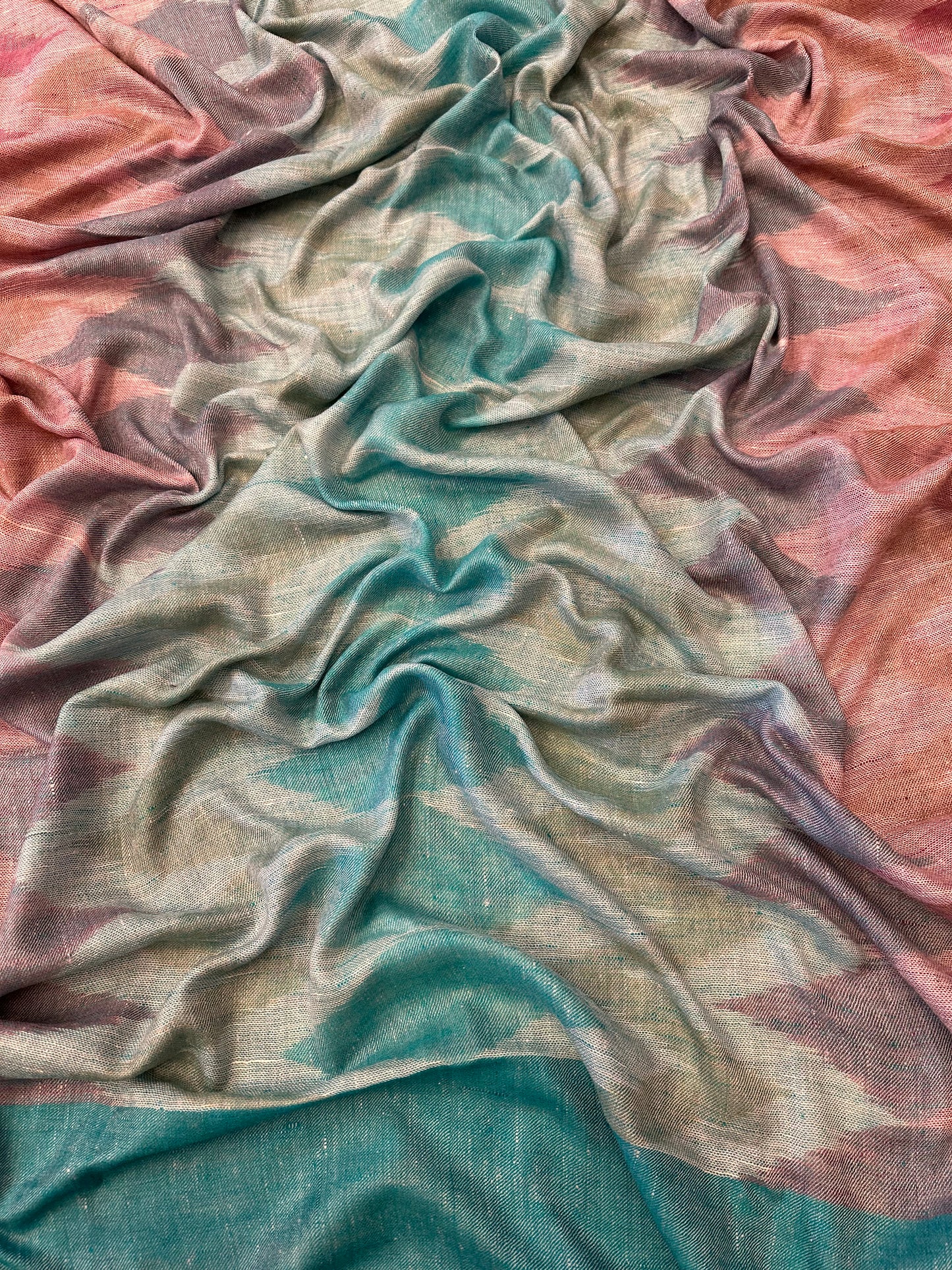 Multicolour Ikat Pashmina Shawl ArtAsiaHandicrafts