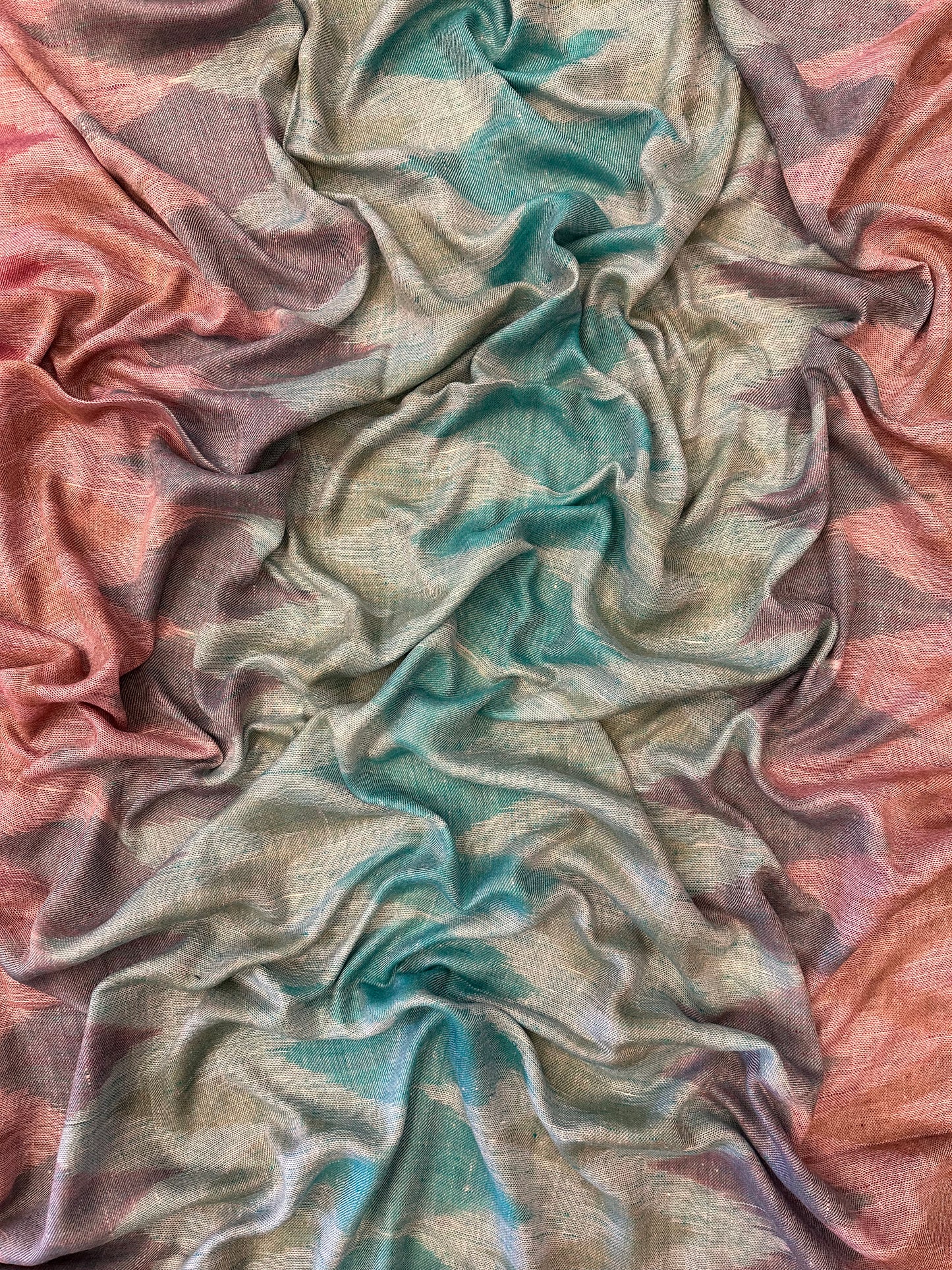 Multicolour Ikat Pashmina Shawl ArtAsiaHandicrafts