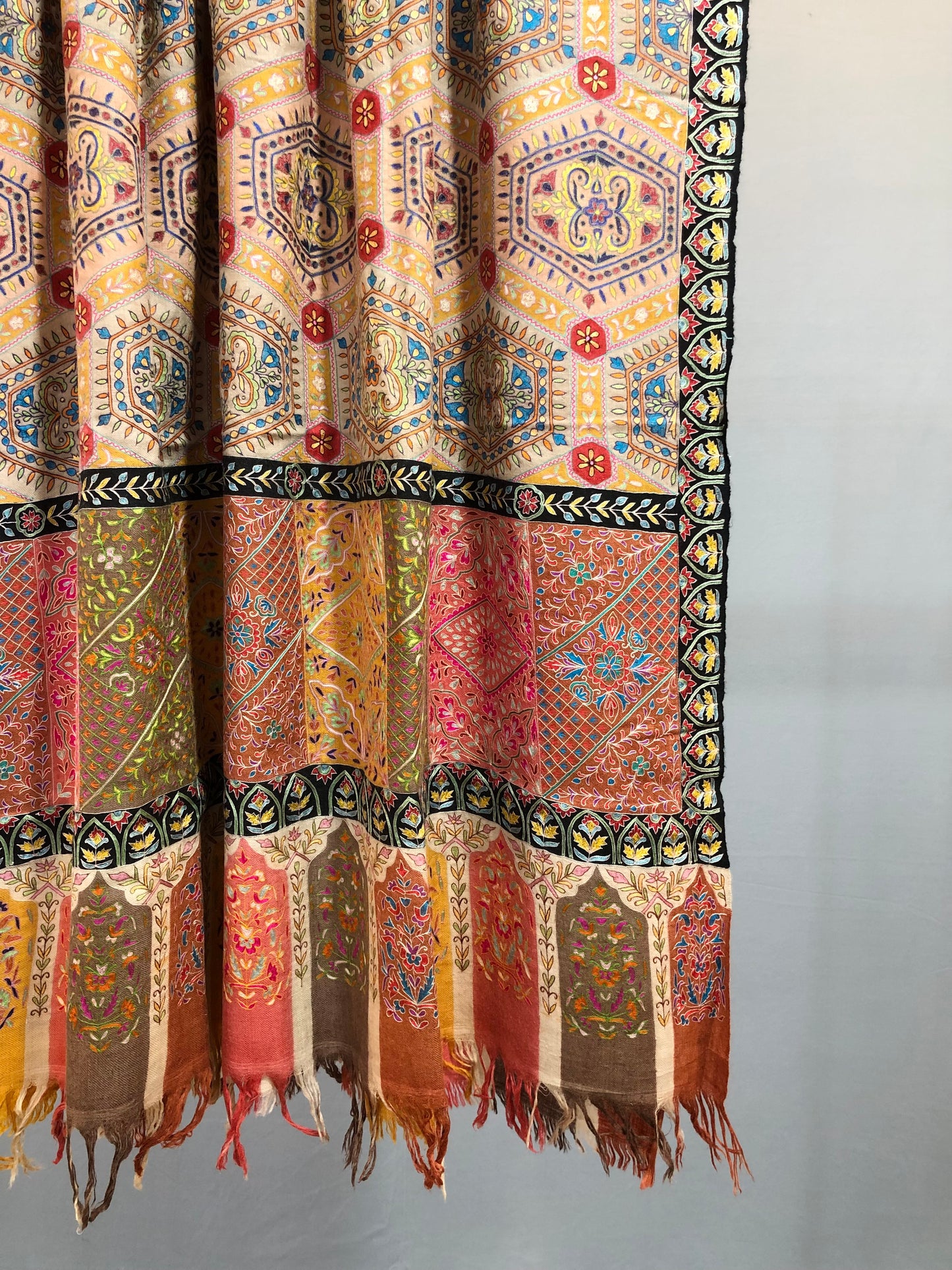 Multicolour Kalamkari Pashmina Shawl ArtAsiaHandicrafts