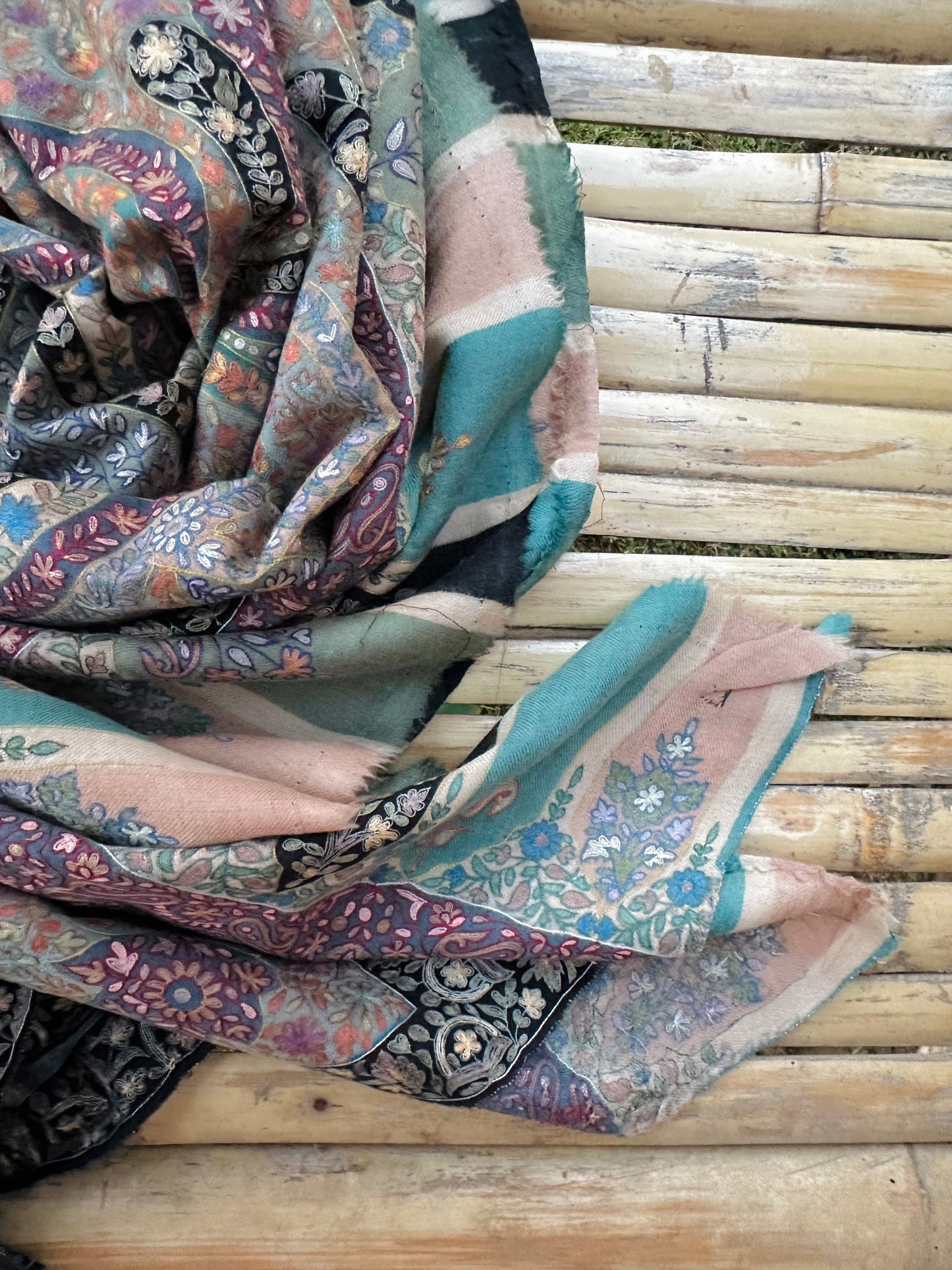 Multicolour Kalamkari Pashmina Shawl ArtAsiaHandicrafts