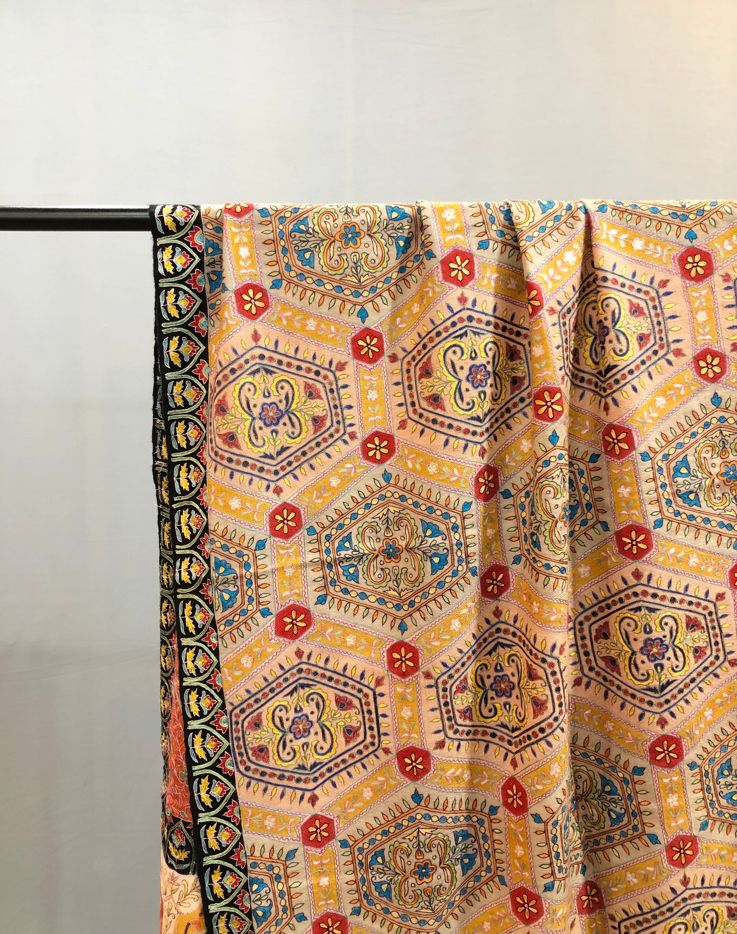 Multicolour Kalamkari Pashmina Shawl ArtAsiaHandicrafts