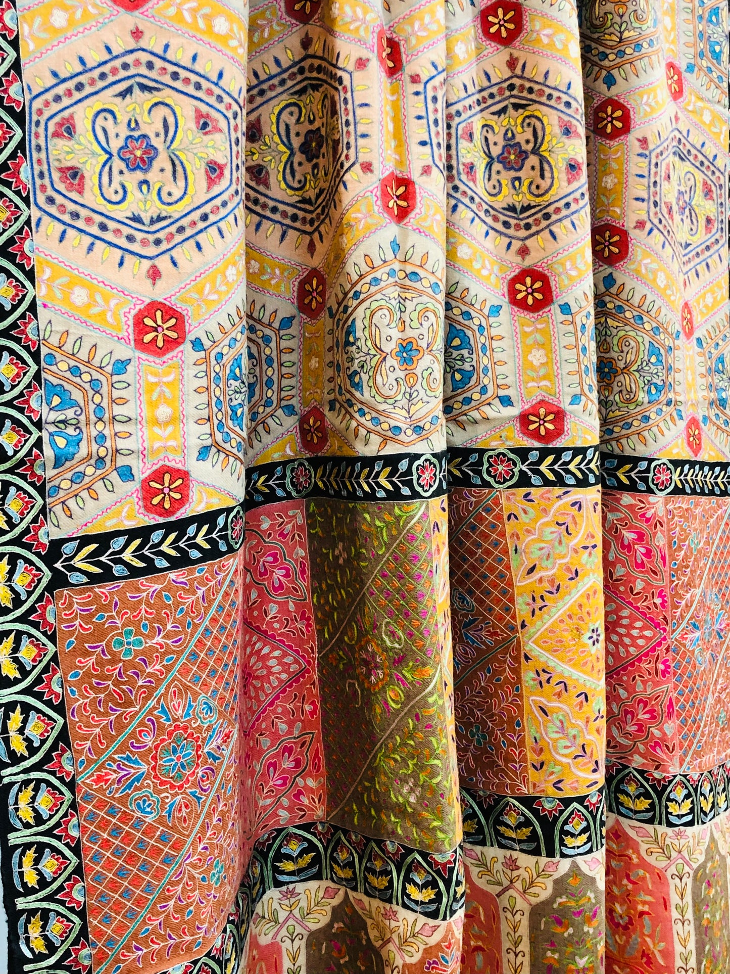 Multicolour Kalamkari Pashmina Shawl ArtAsiaHandicrafts
