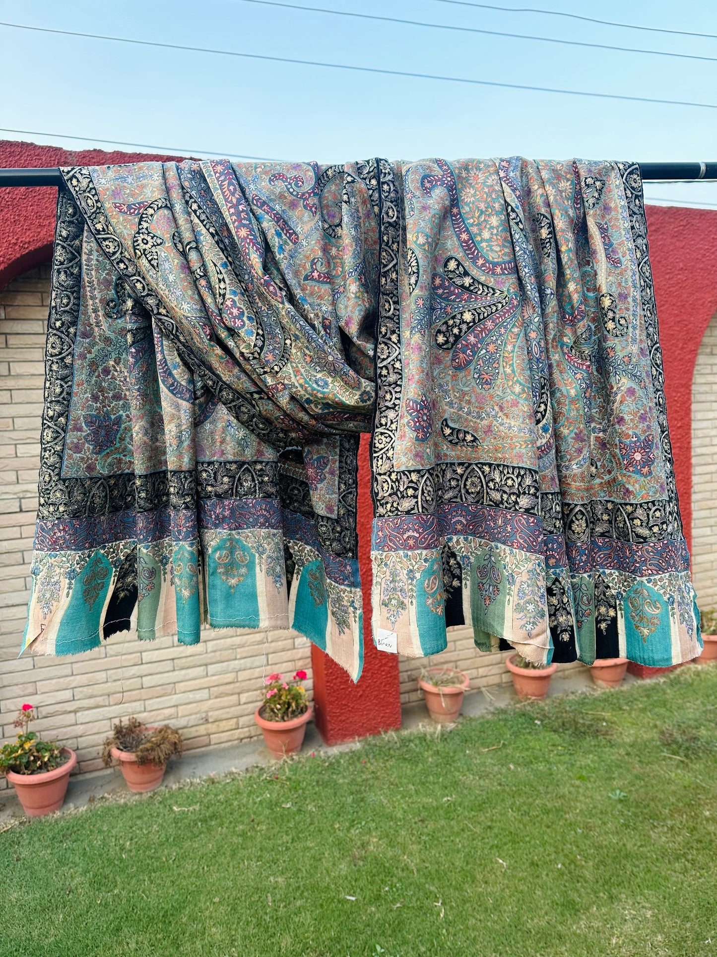 Multicolour Kalamkari Pashmina Shawl ArtAsiaHandicrafts