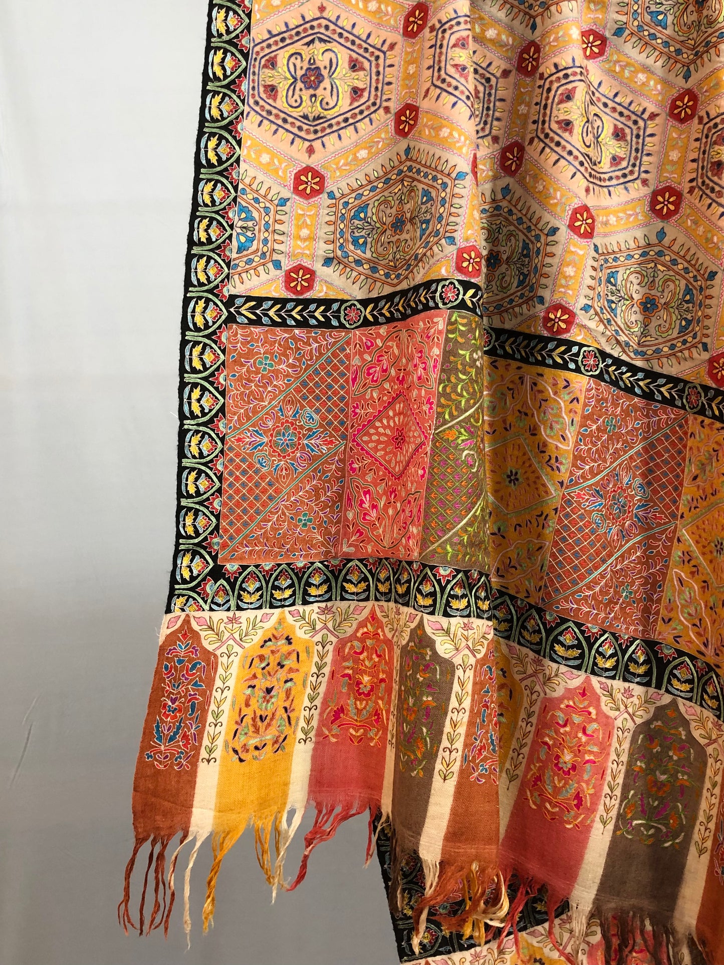 Multicolour Kalamkari Pashmina Shawl ArtAsiaHandicrafts