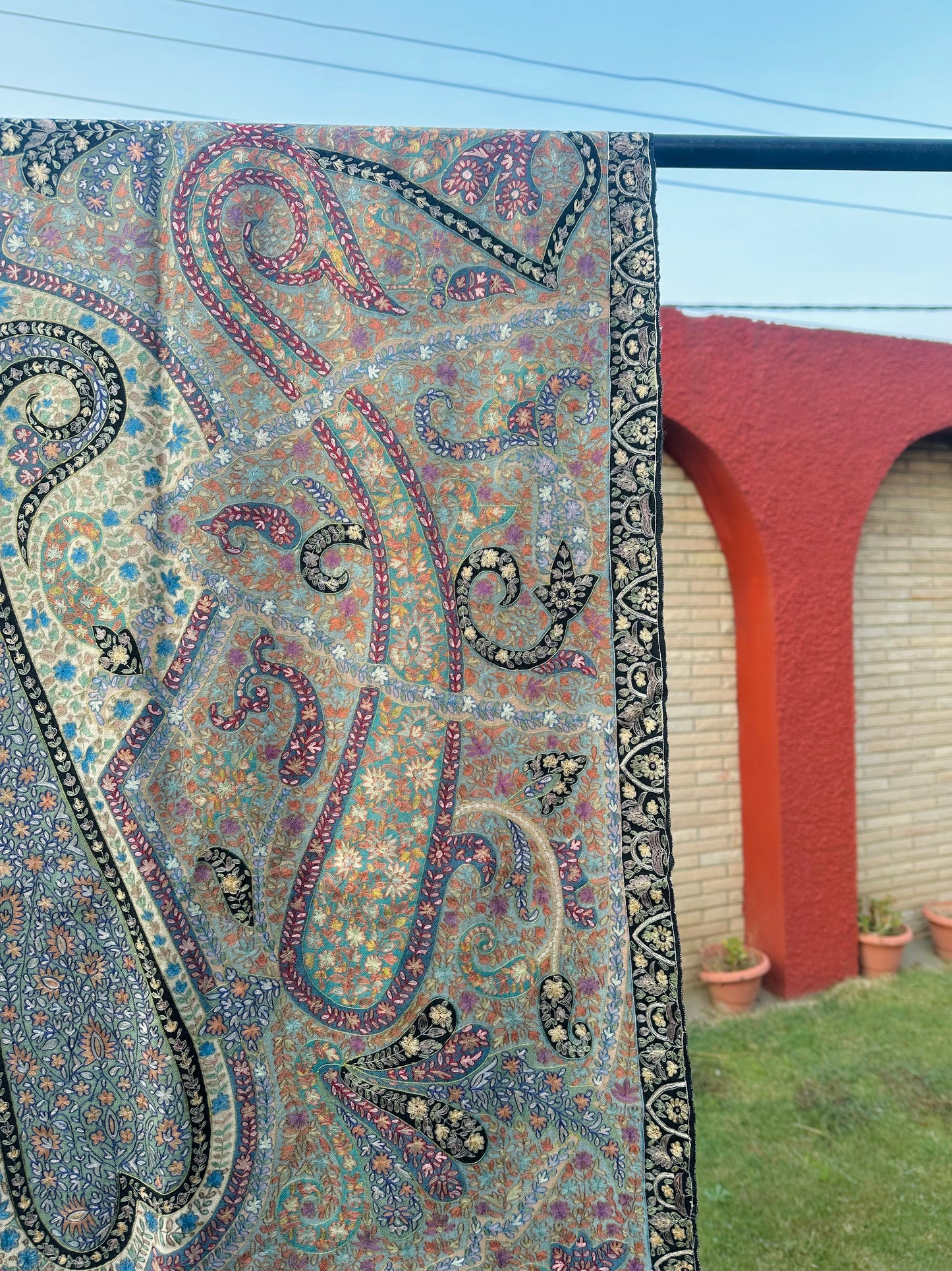 Multicolour Kalamkari Pashmina Shawl ArtAsiaHandicrafts