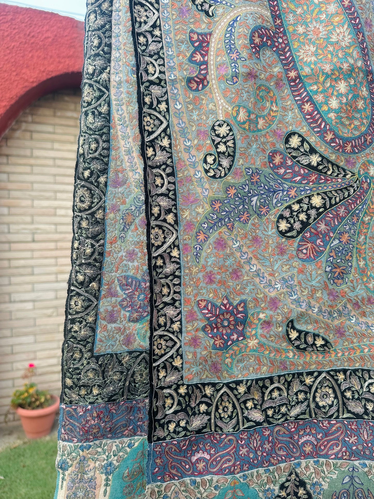 Multicolour Kalamkari Pashmina Shawl ArtAsiaHandicrafts