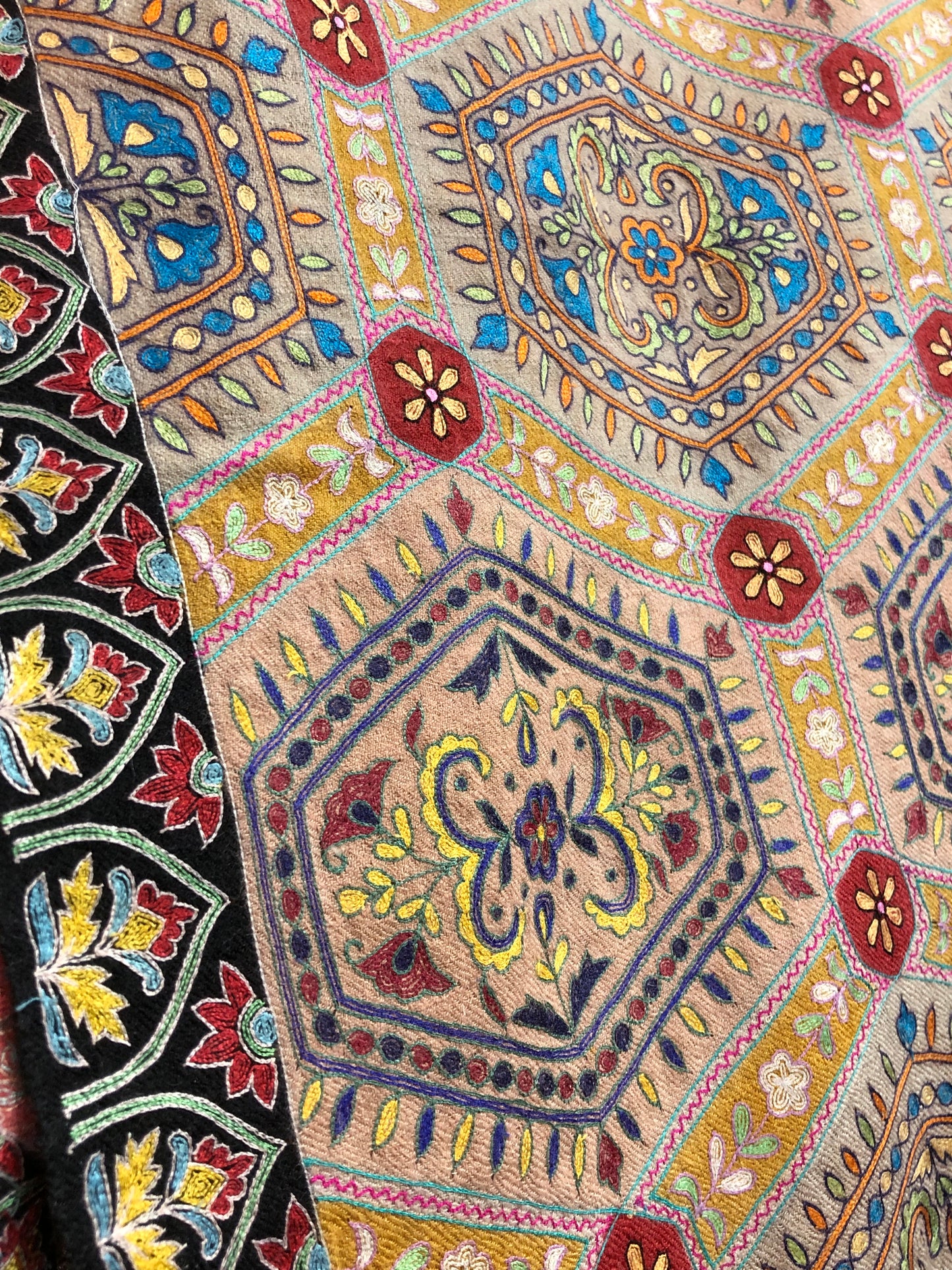 Multicolour Kalamkari Pashmina Shawl ArtAsiaHandicrafts