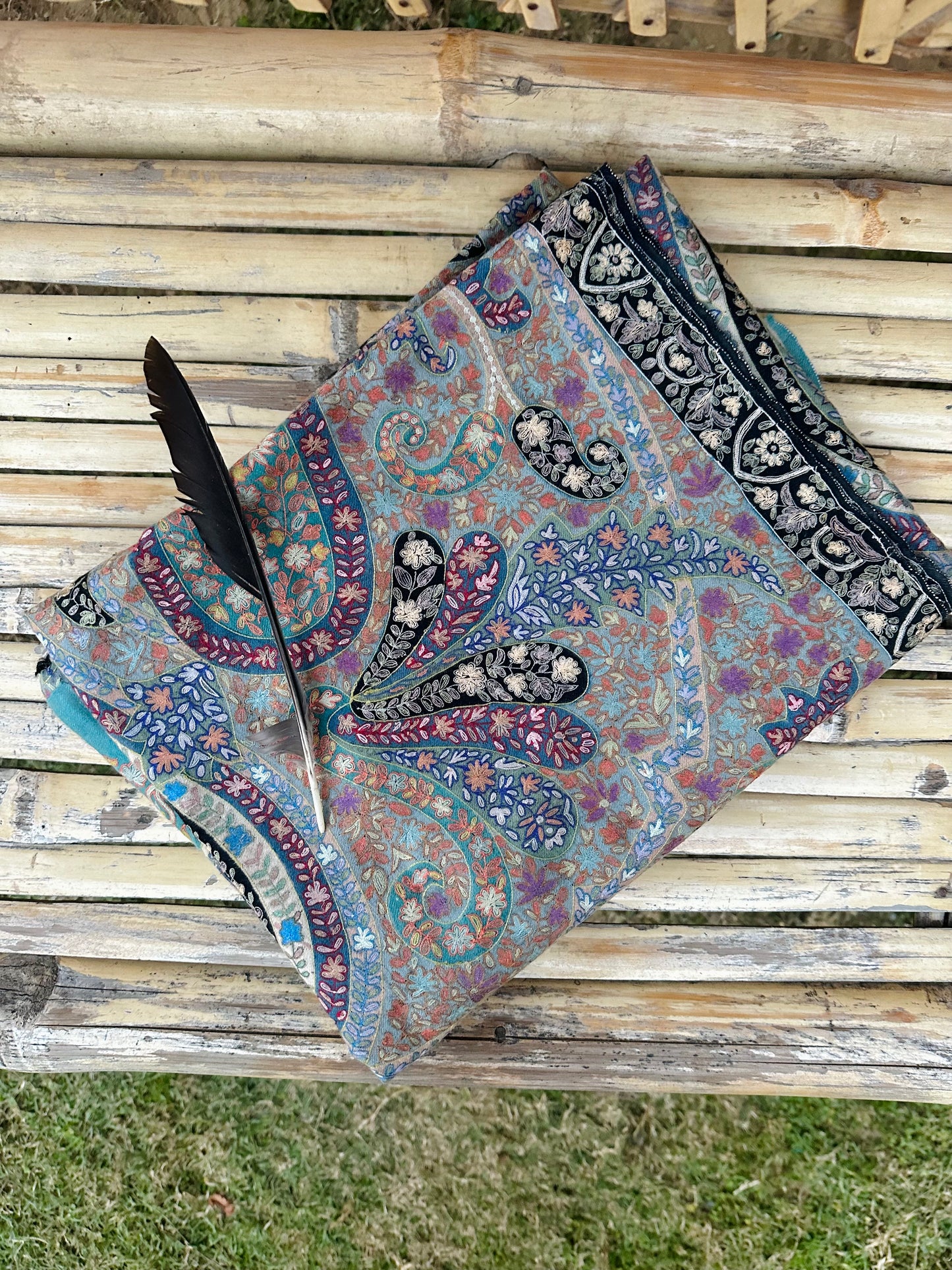 Multicolour Kalamkari Pashmina Shawl ArtAsiaHandicrafts