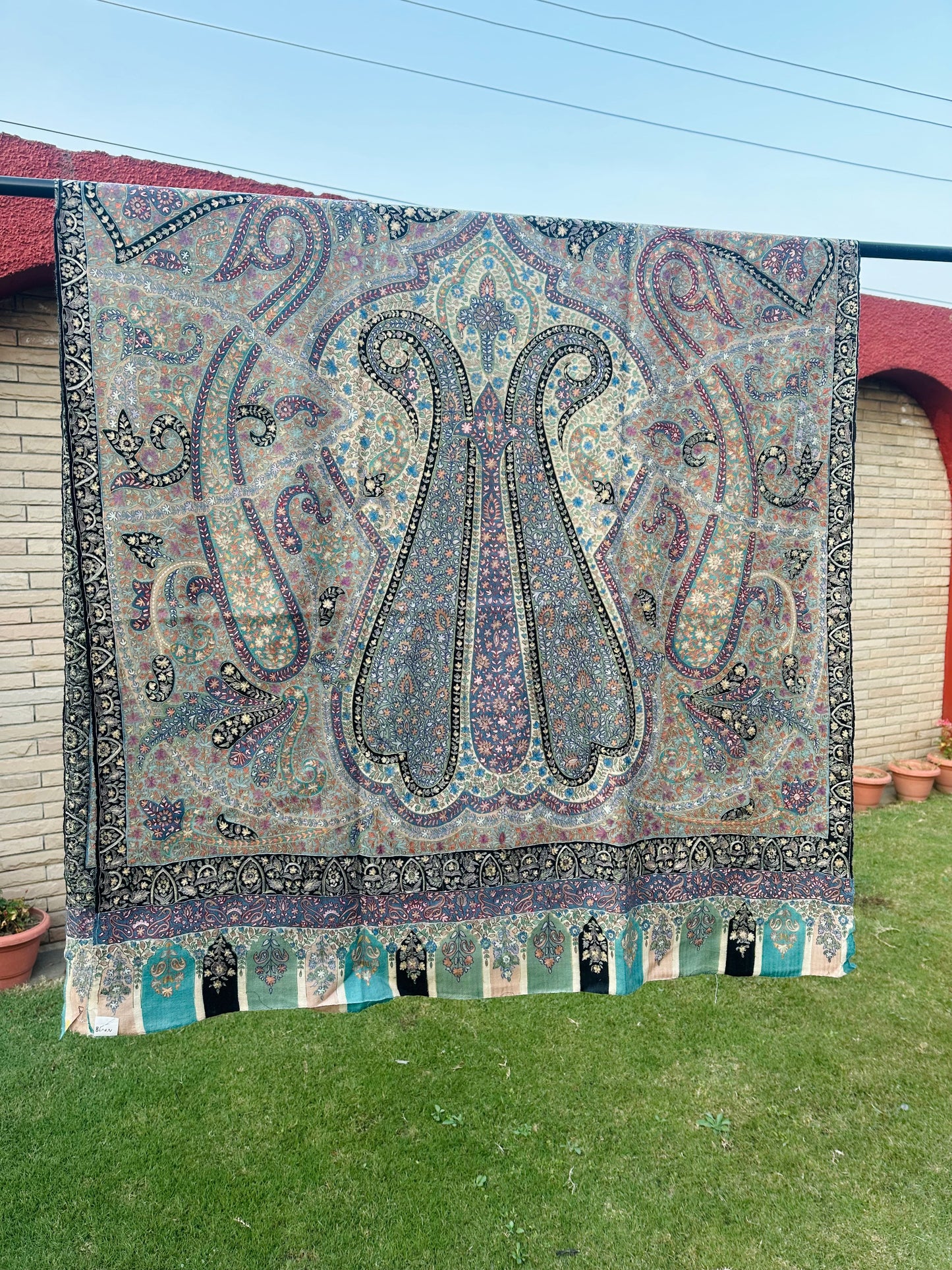 Multicolour Kalamkari Pashmina Shawl ArtAsiaHandicrafts