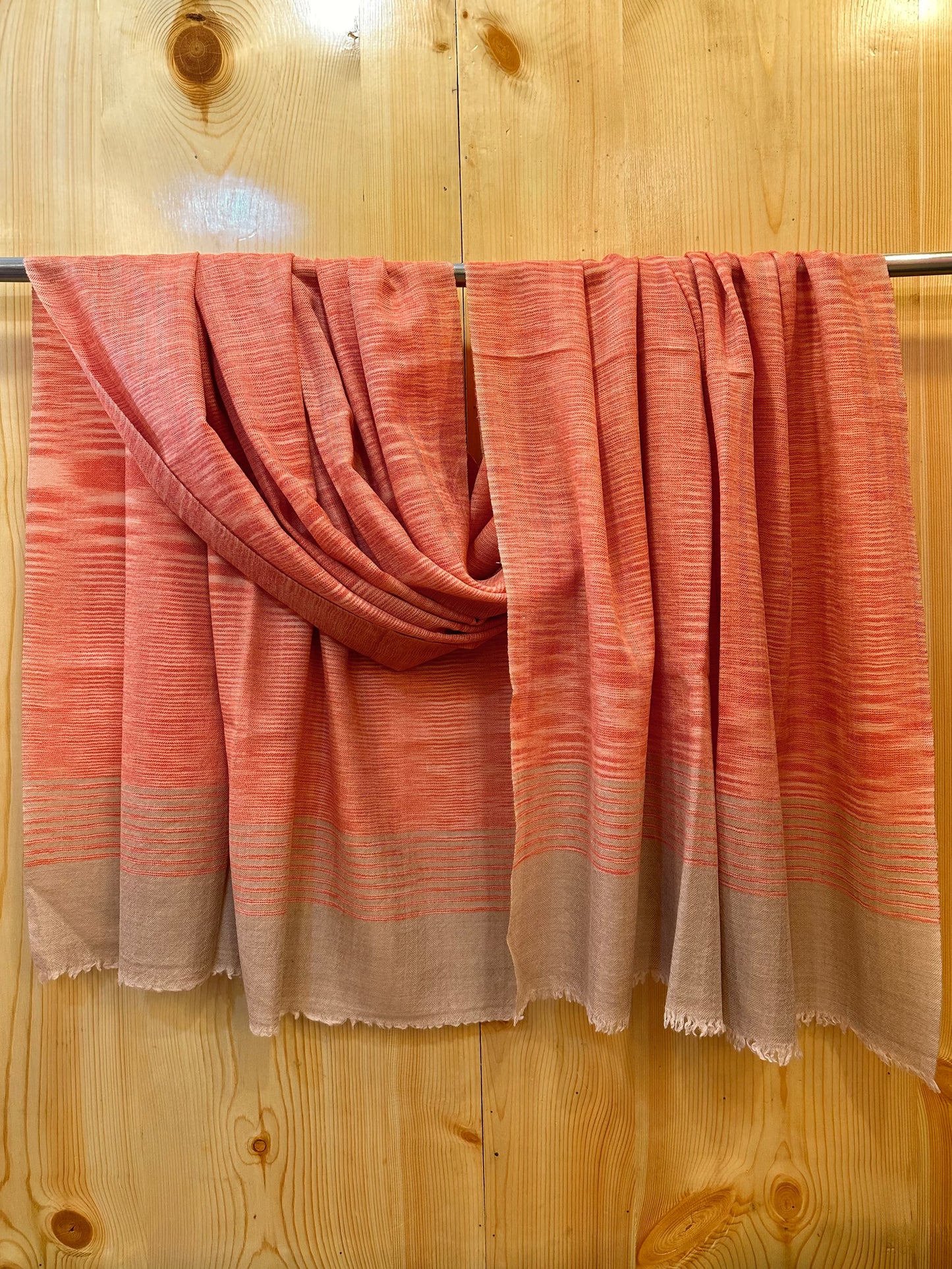 Orange Ikat Pashmina Shawl ArtAsiaHandicrafts