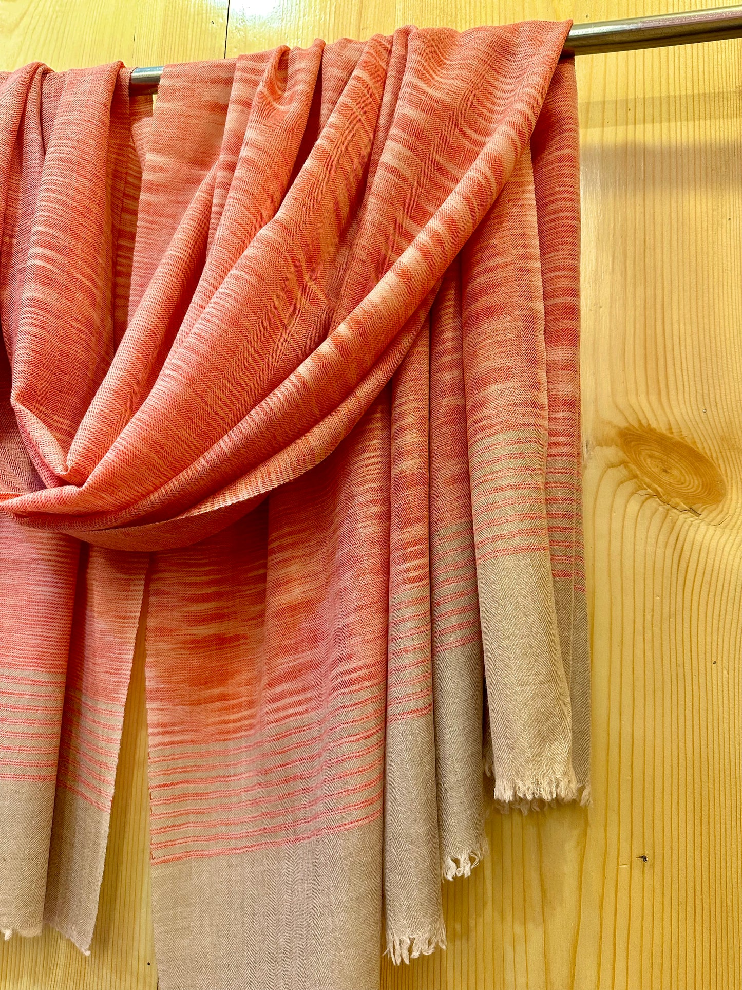 Orange Ikat Pashmina Shawl ArtAsiaHandicrafts