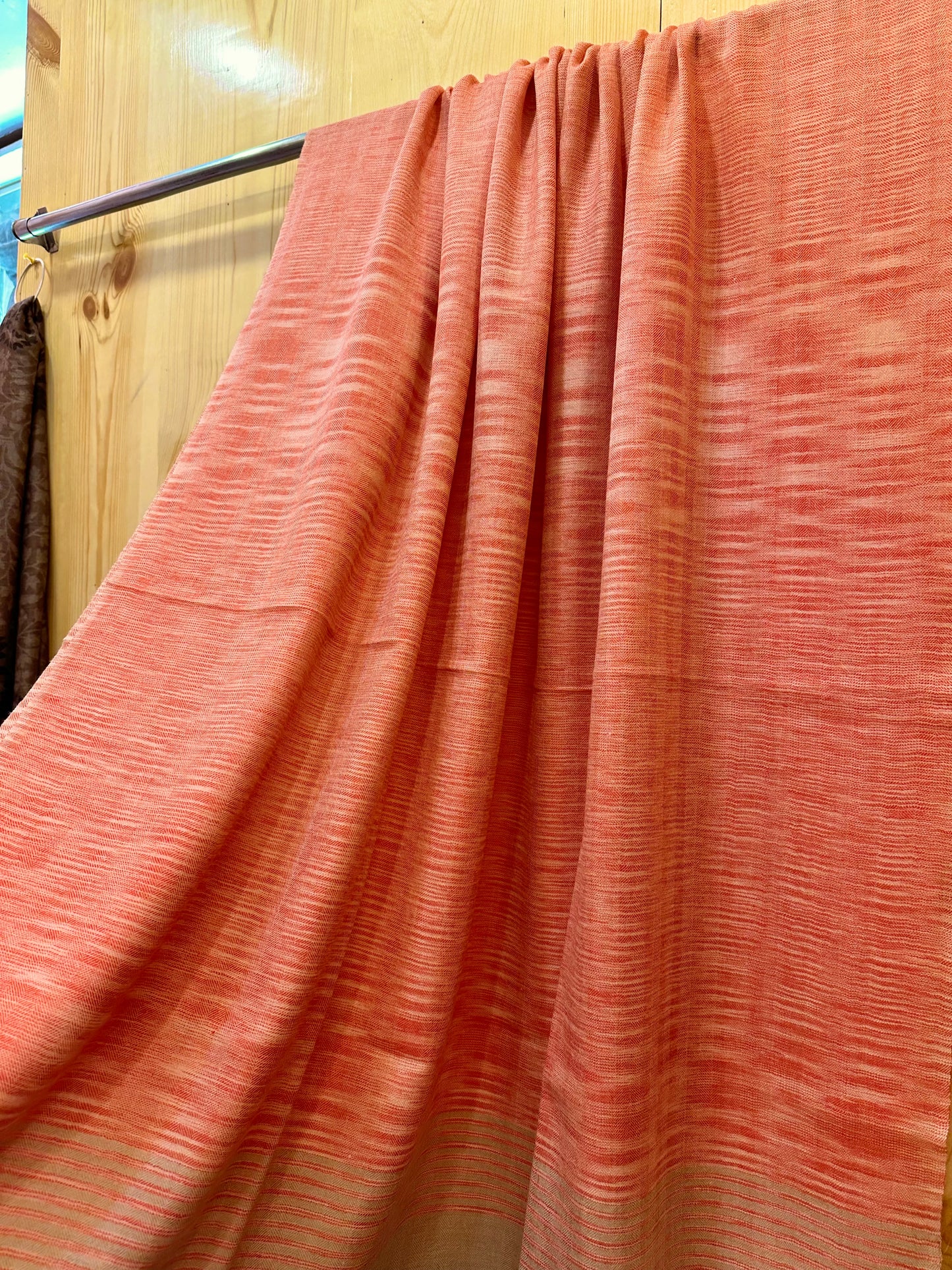 Orange Ikat Pashmina Shawl ArtAsiaHandicrafts