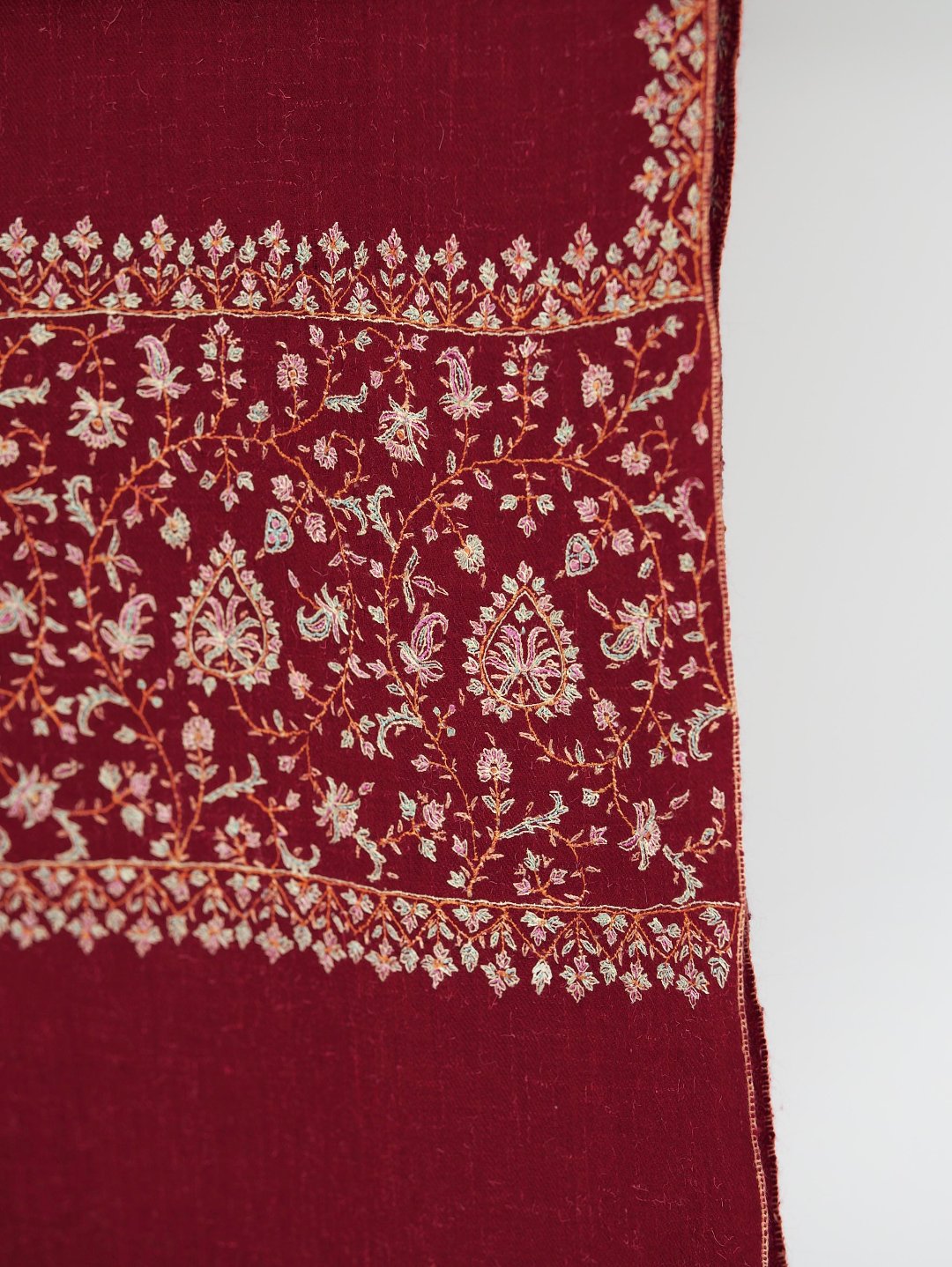 Red Sozni Palla Shawl