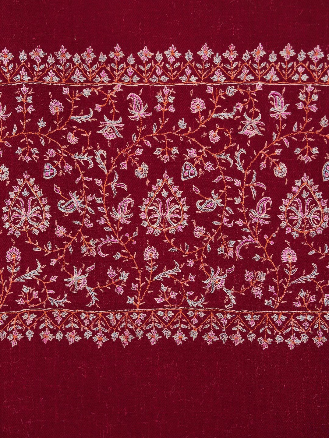 Red Sozni Palla Shawl