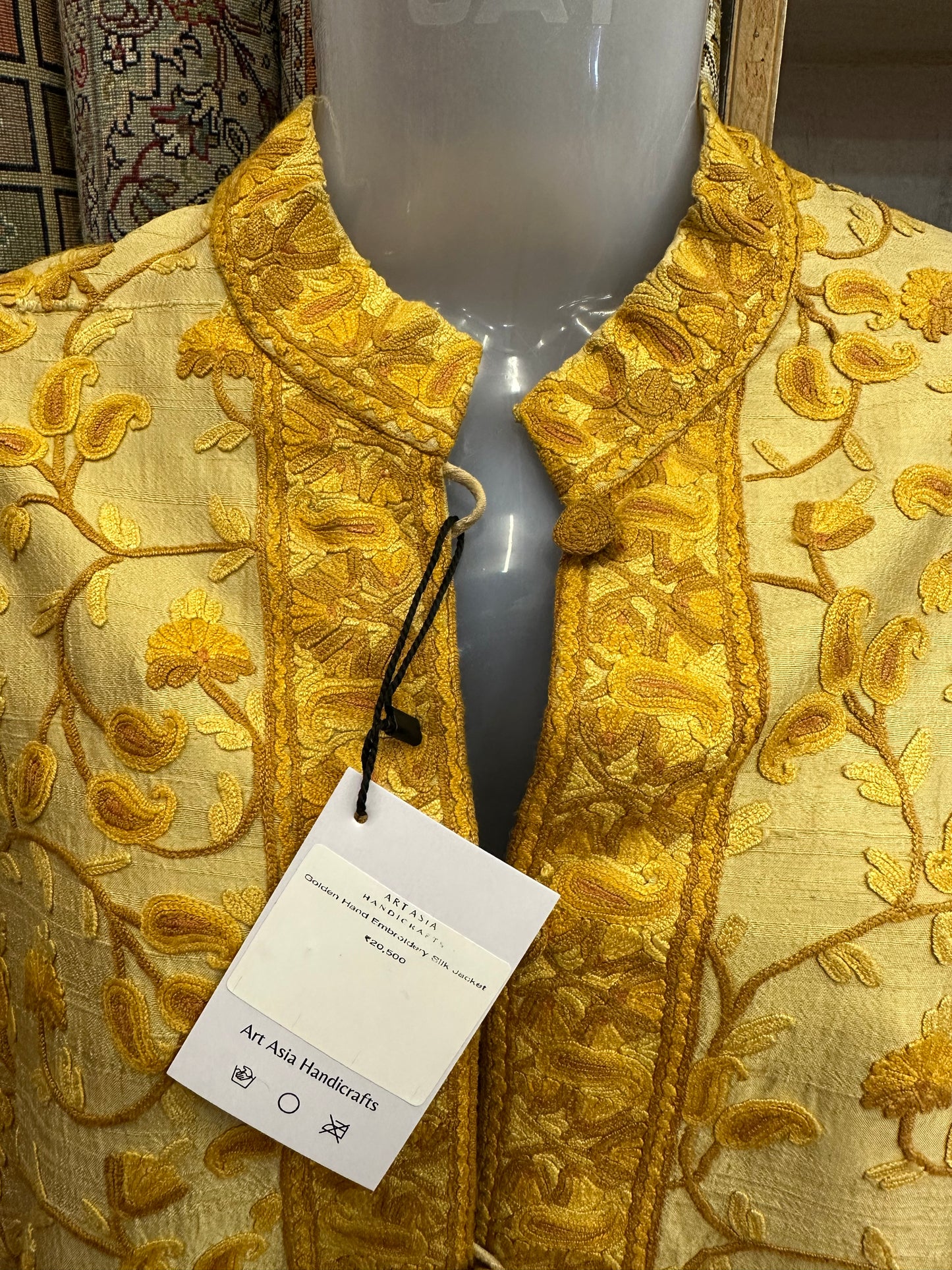 Short Golden Silk Jacket ArtAsiaHandicrafts