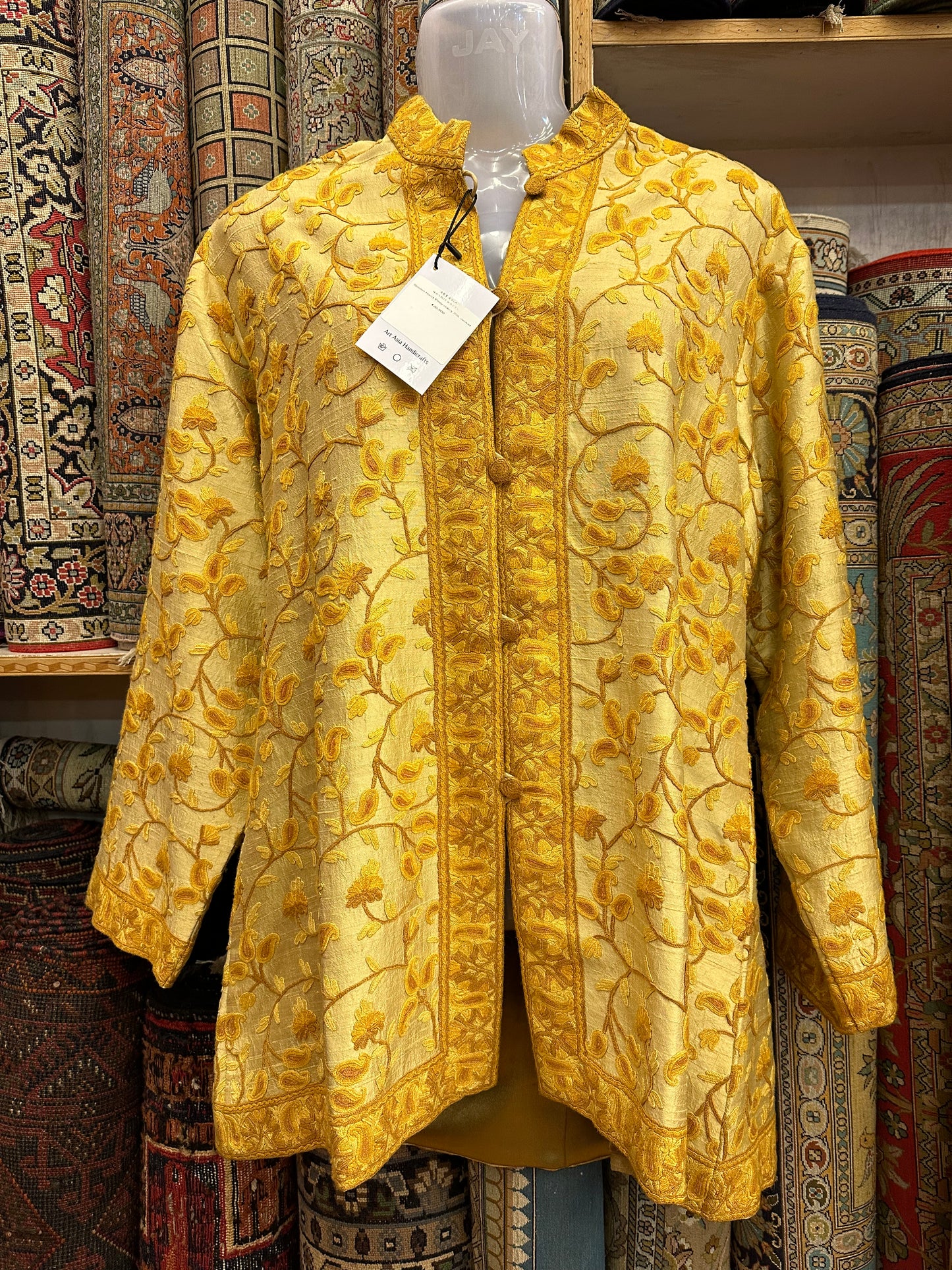 Short Golden Silk Jacket ArtAsiaHandicrafts