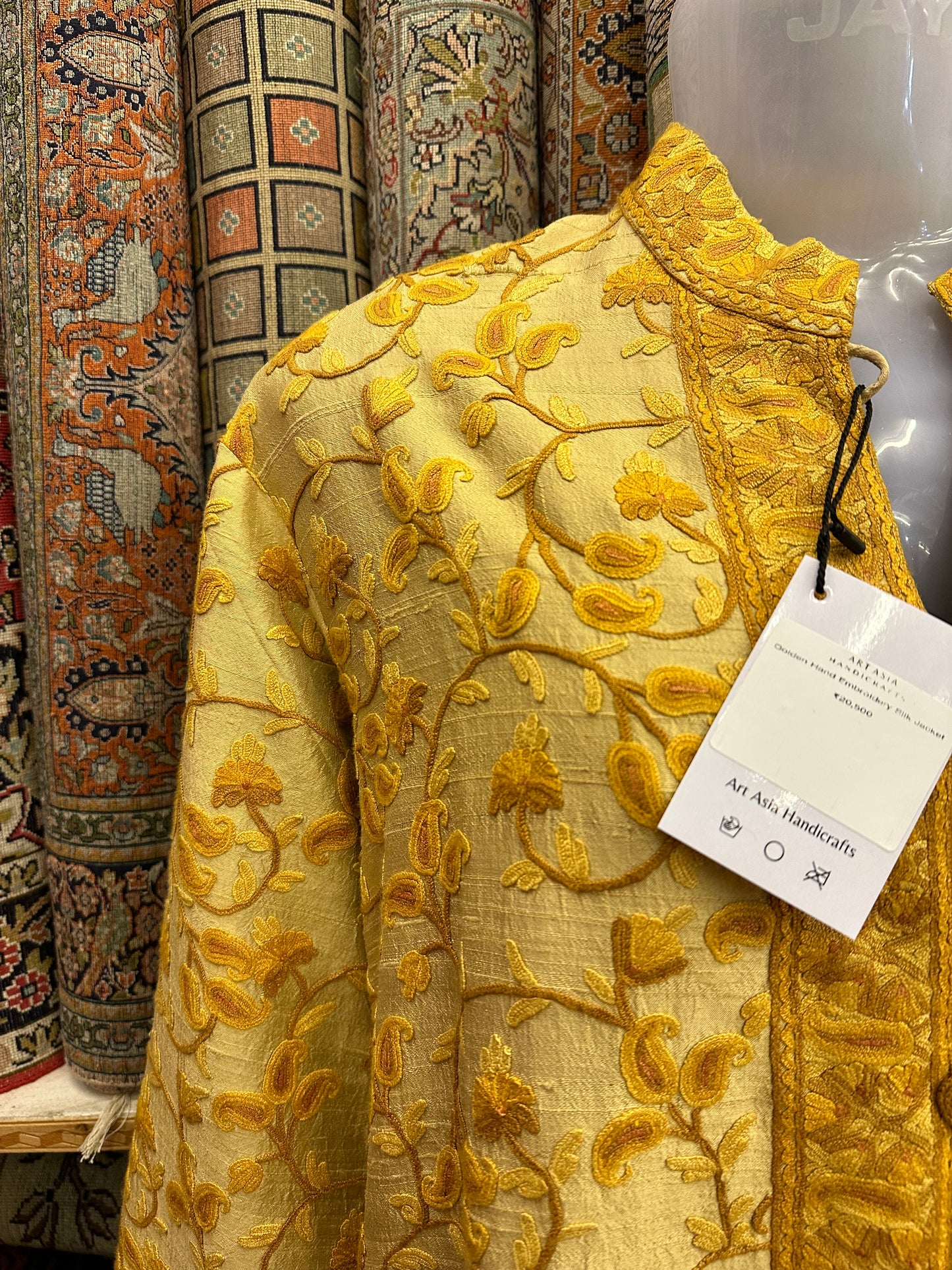 Short Golden Silk Jacket ArtAsiaHandicrafts